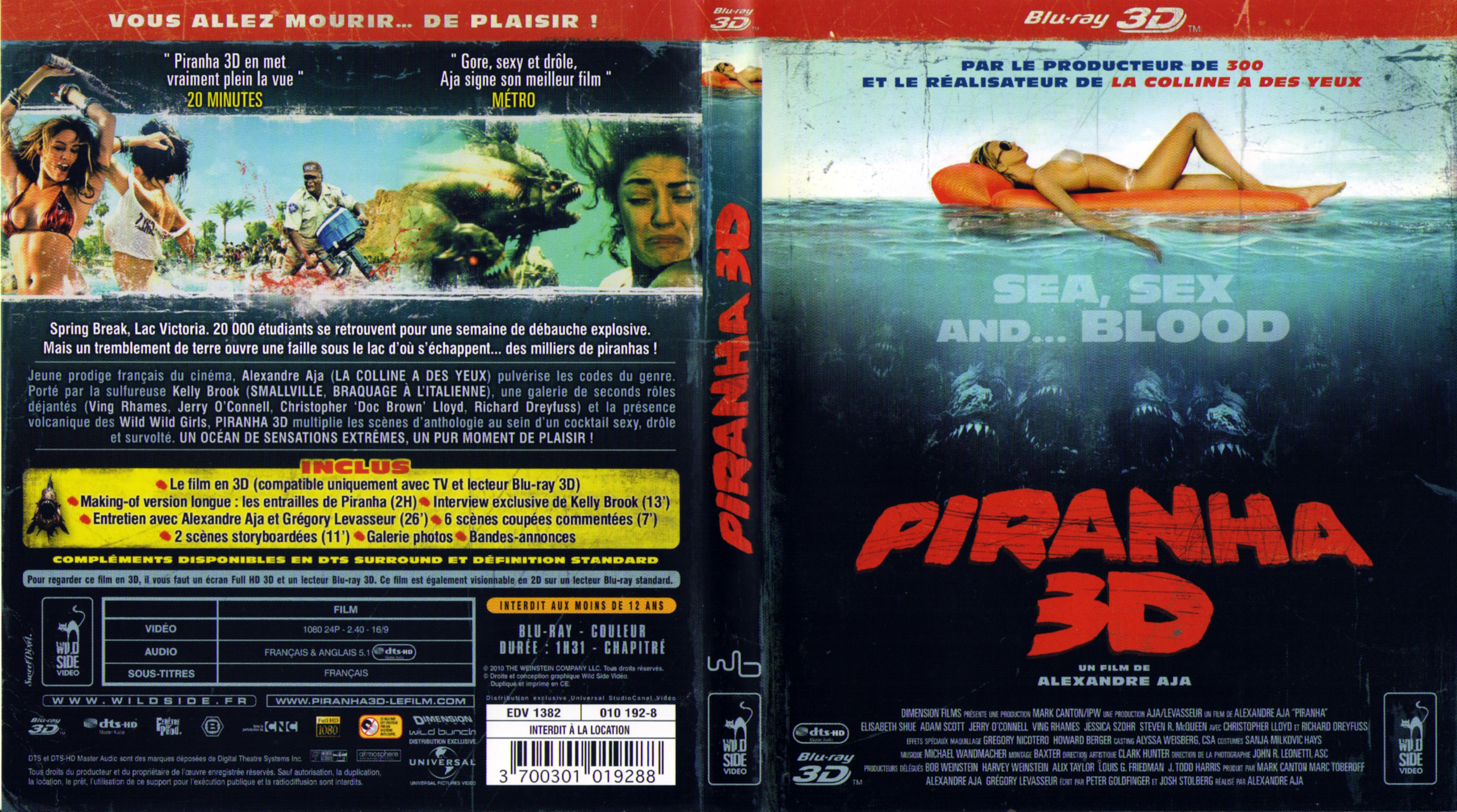 Jaquette DVD Piranha 3D (BLU-RAY) v2