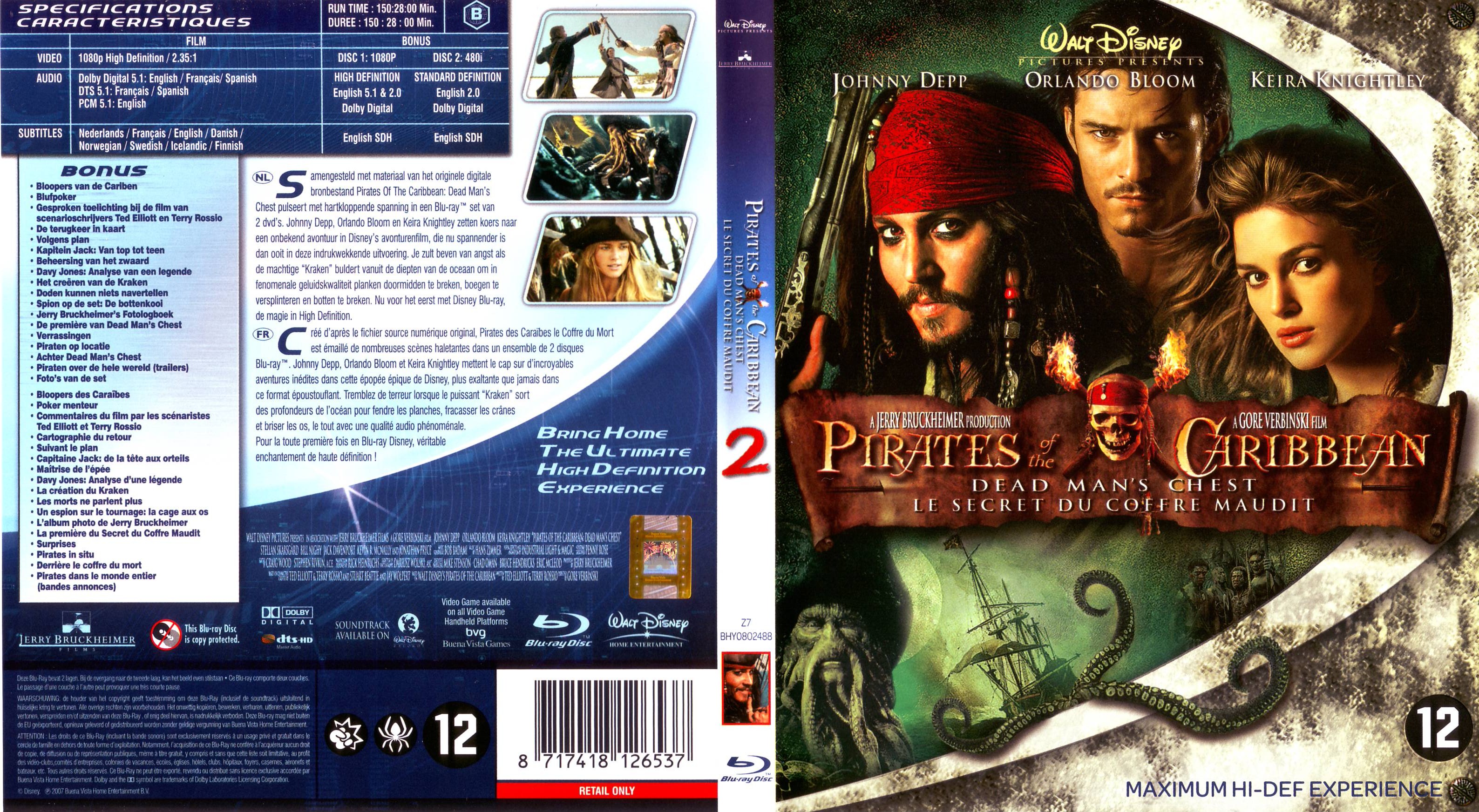 Jaquette DVD Pirates des Caraibes 2 (BLU-RAY)