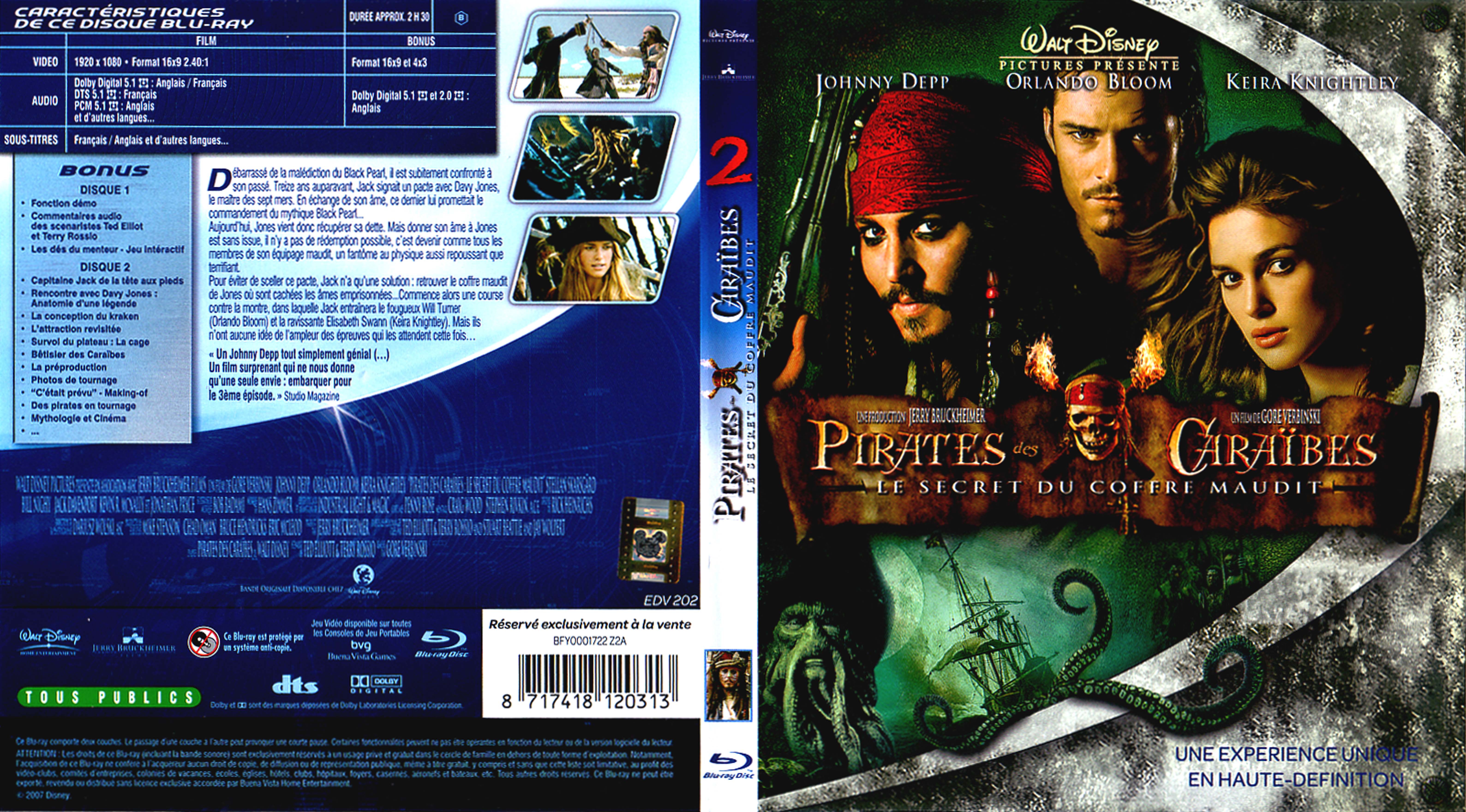 Jaquette DVD Pirates des Caraibes 2 (BLU-RAY) v4