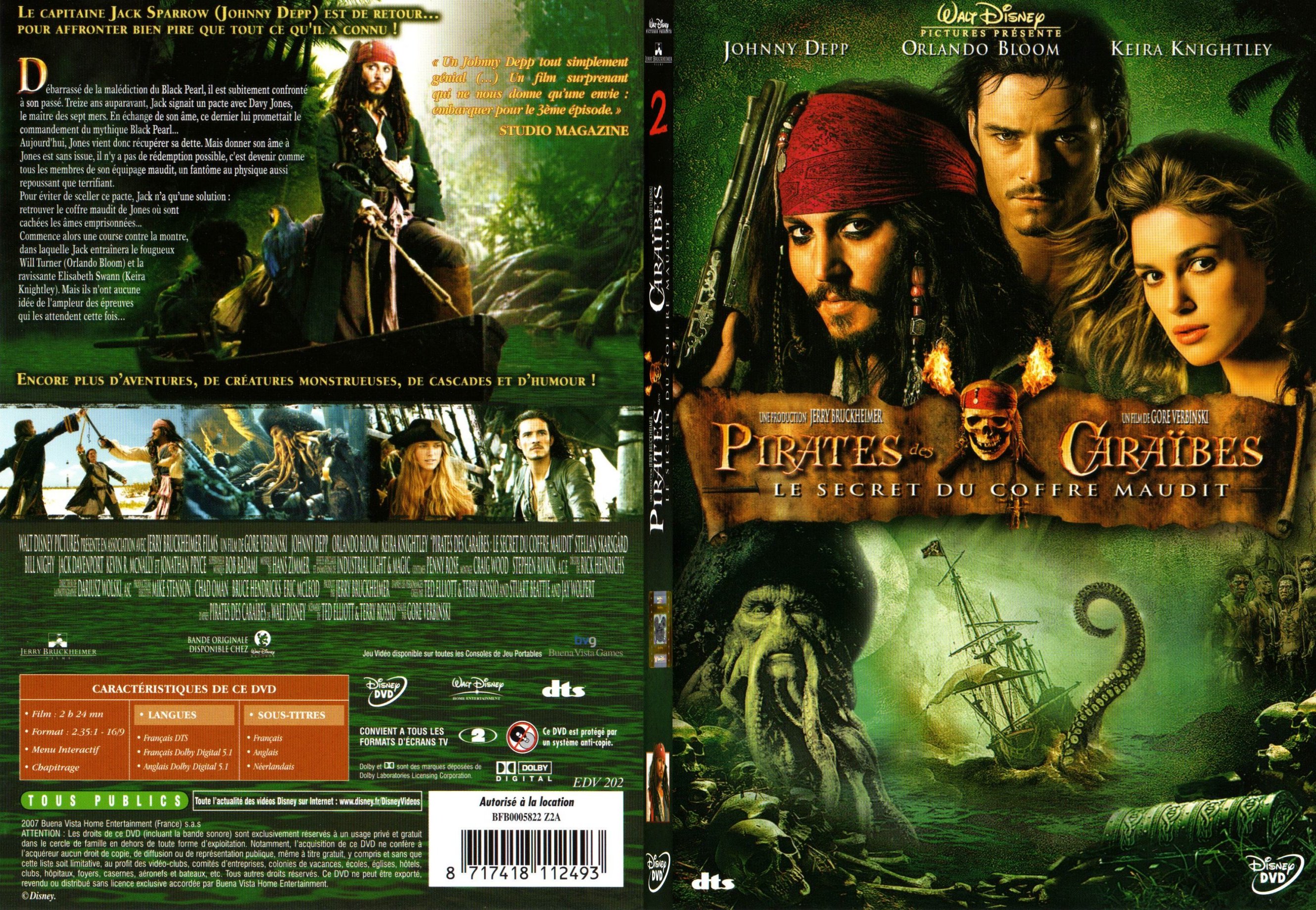 Jaquette DVD Pirates des Caraibes 2 - SLIM