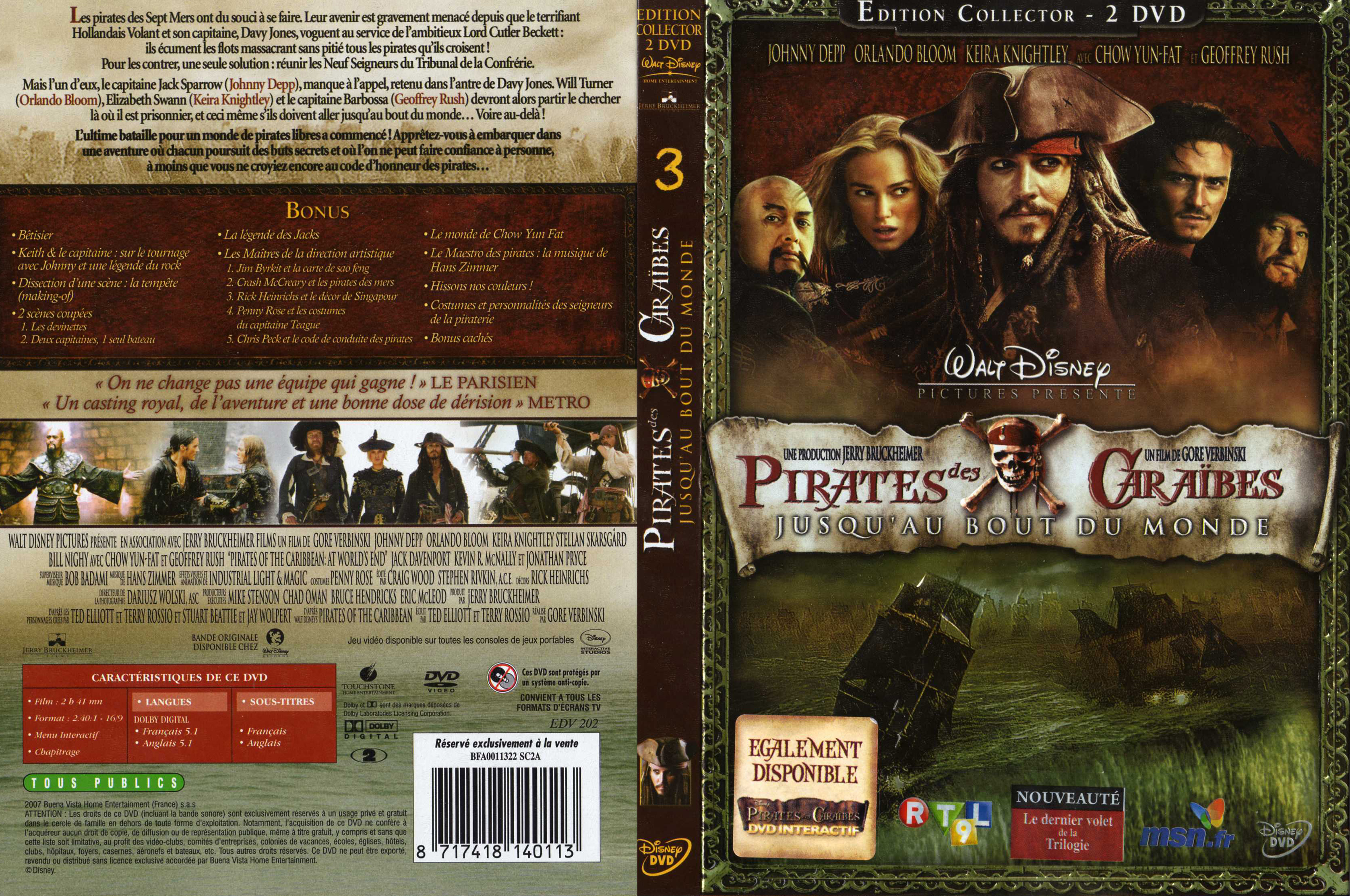 Jaquette DVD Pirates des Caraibes 3