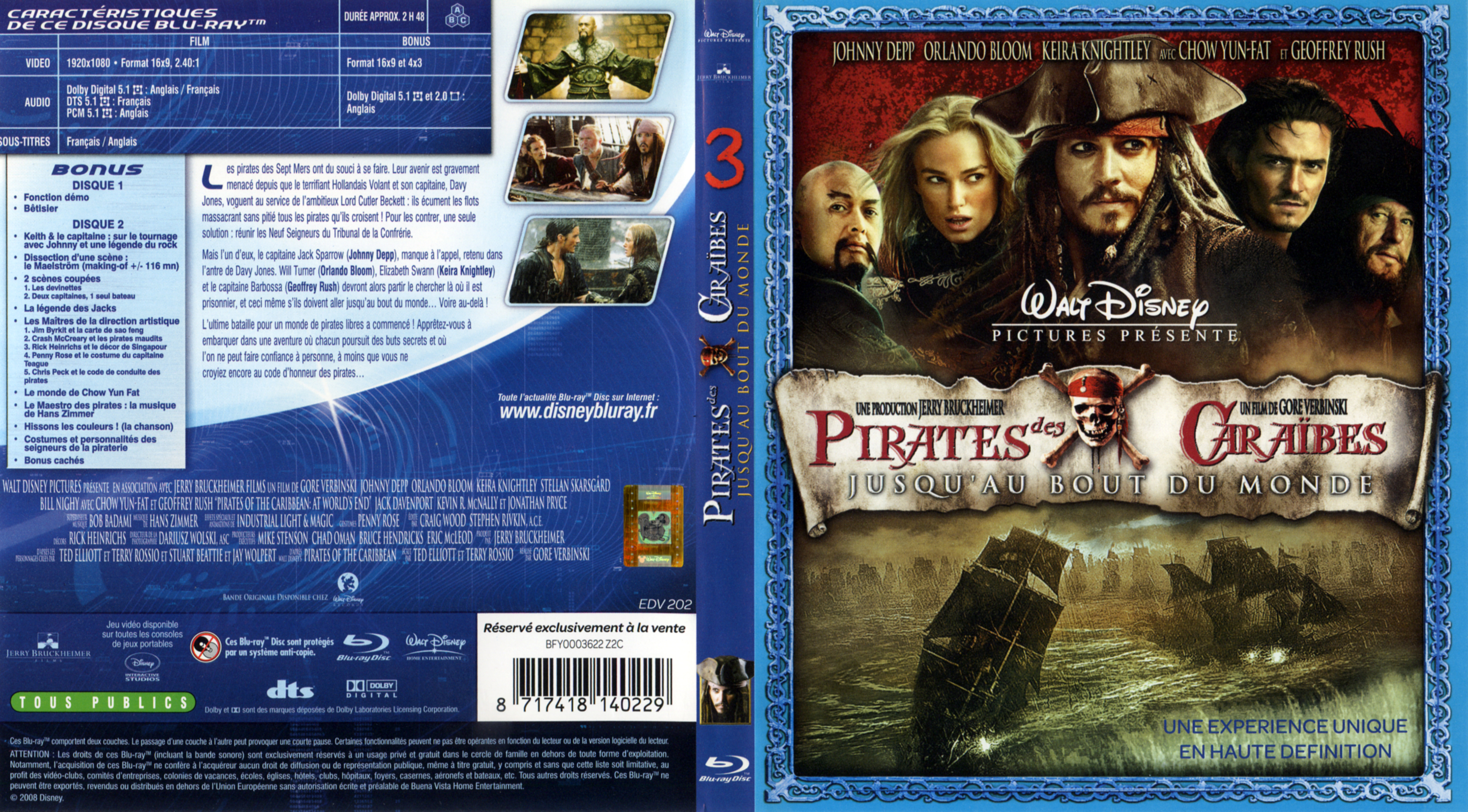 Jaquette DVD Pirates des Caraibes 3 (BLU-RAY)