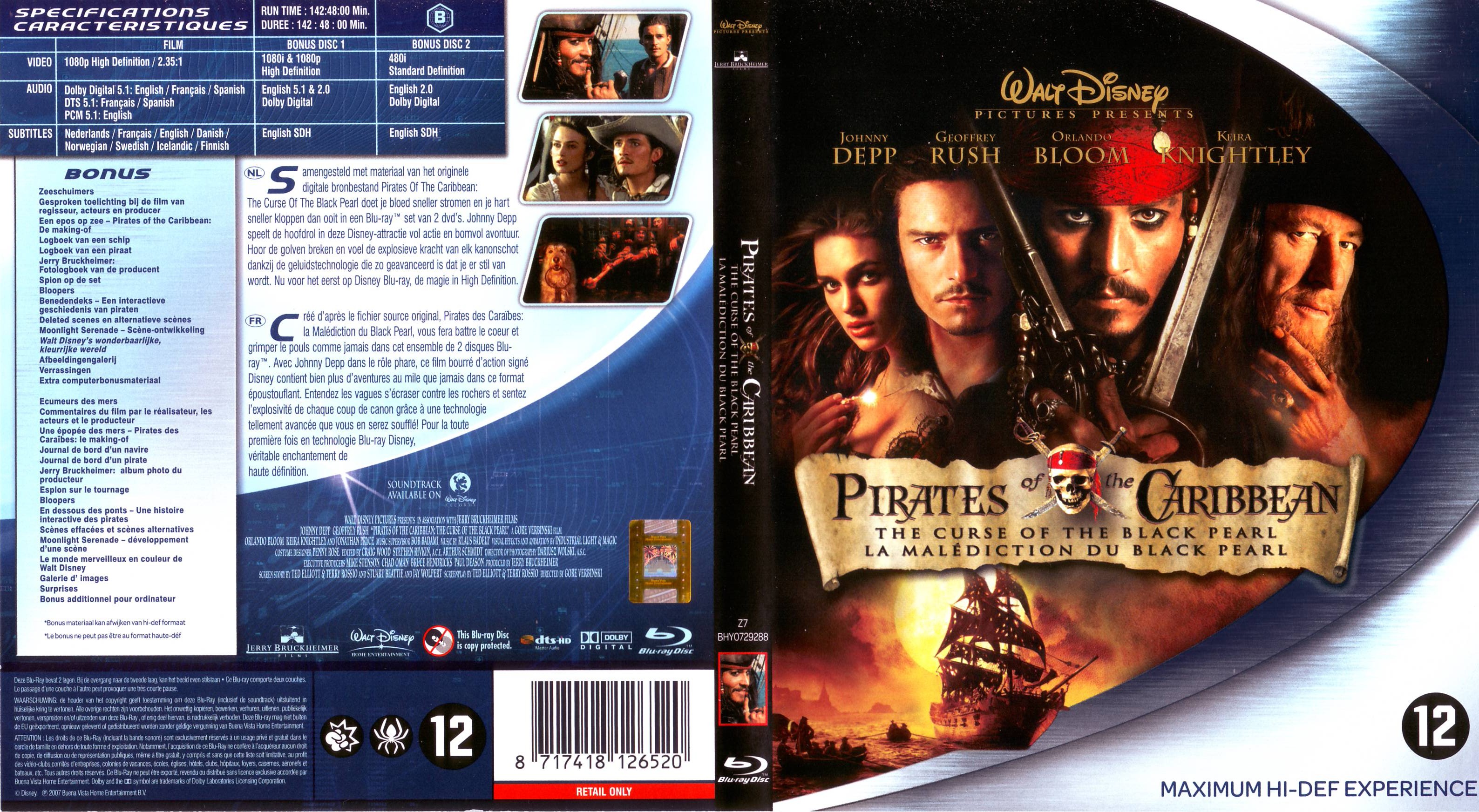 Jaquette DVD Pirates des Caraibes (BLU-RAY)