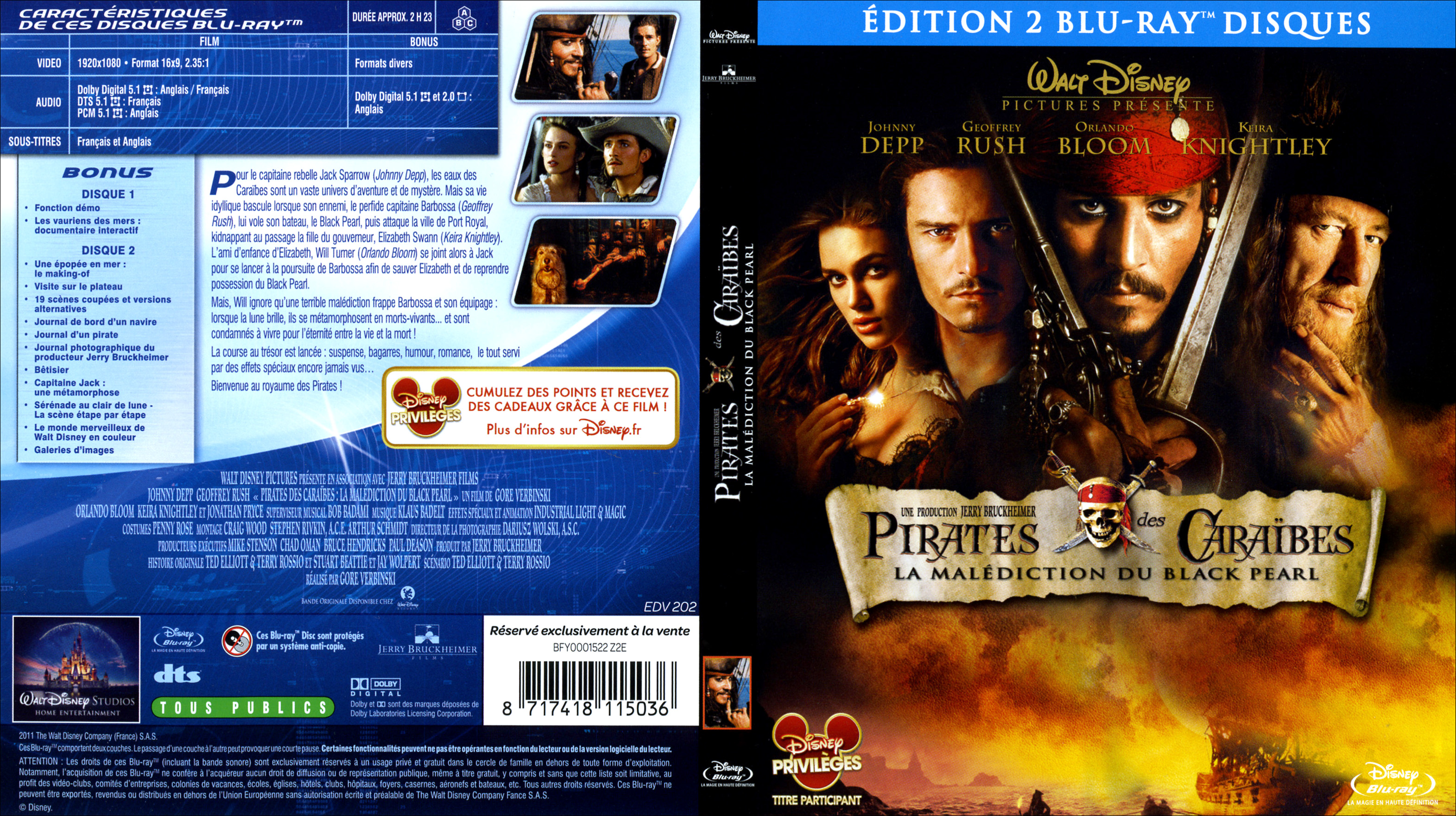 Jaquette DVD Pirates des Caraibes (BLU-RAY) v3