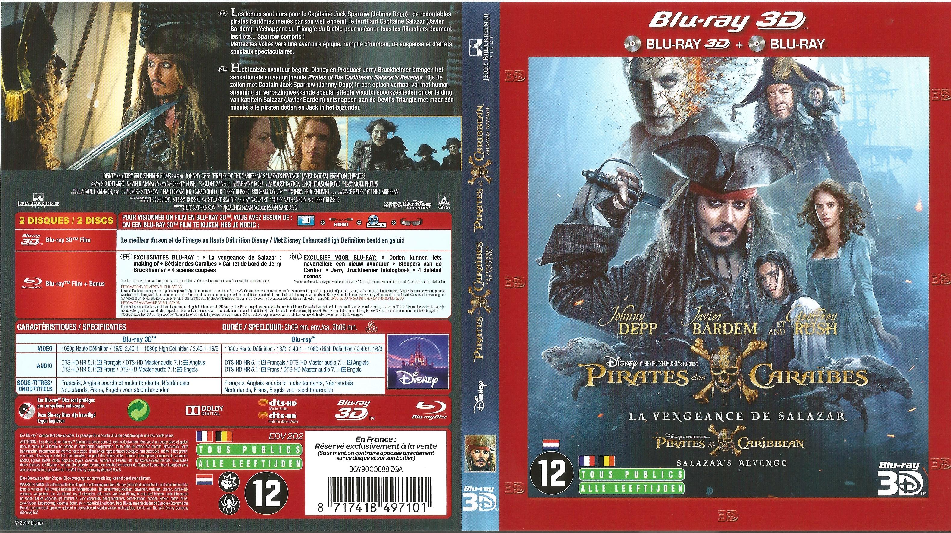 Jaquette DVD Pirates des Caraibes : La Vengeance de Salazar (BLU-RAY) 