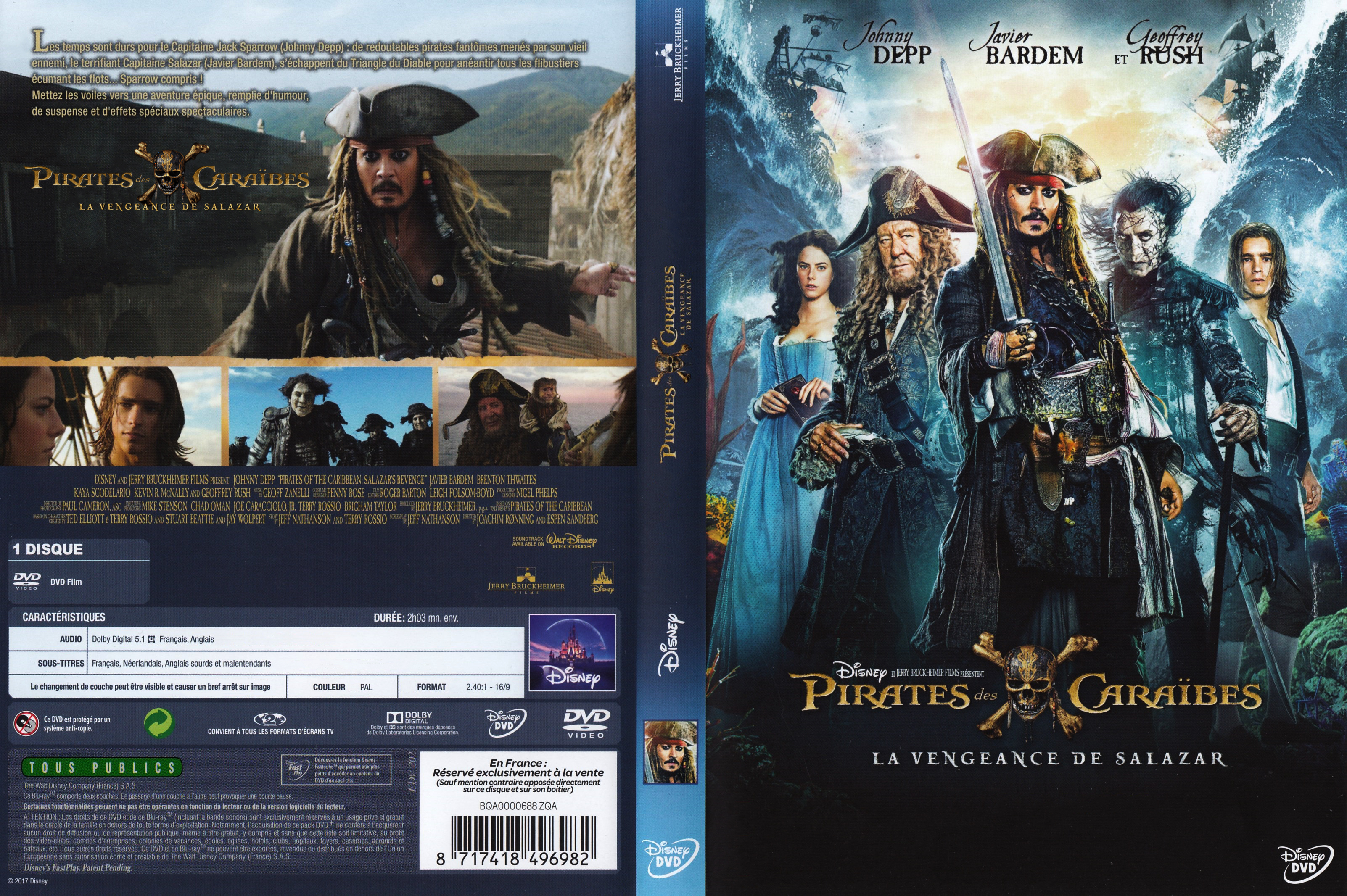 Jaquette DVD Pirates des Caraibes : La Vengeance de Salazar custom