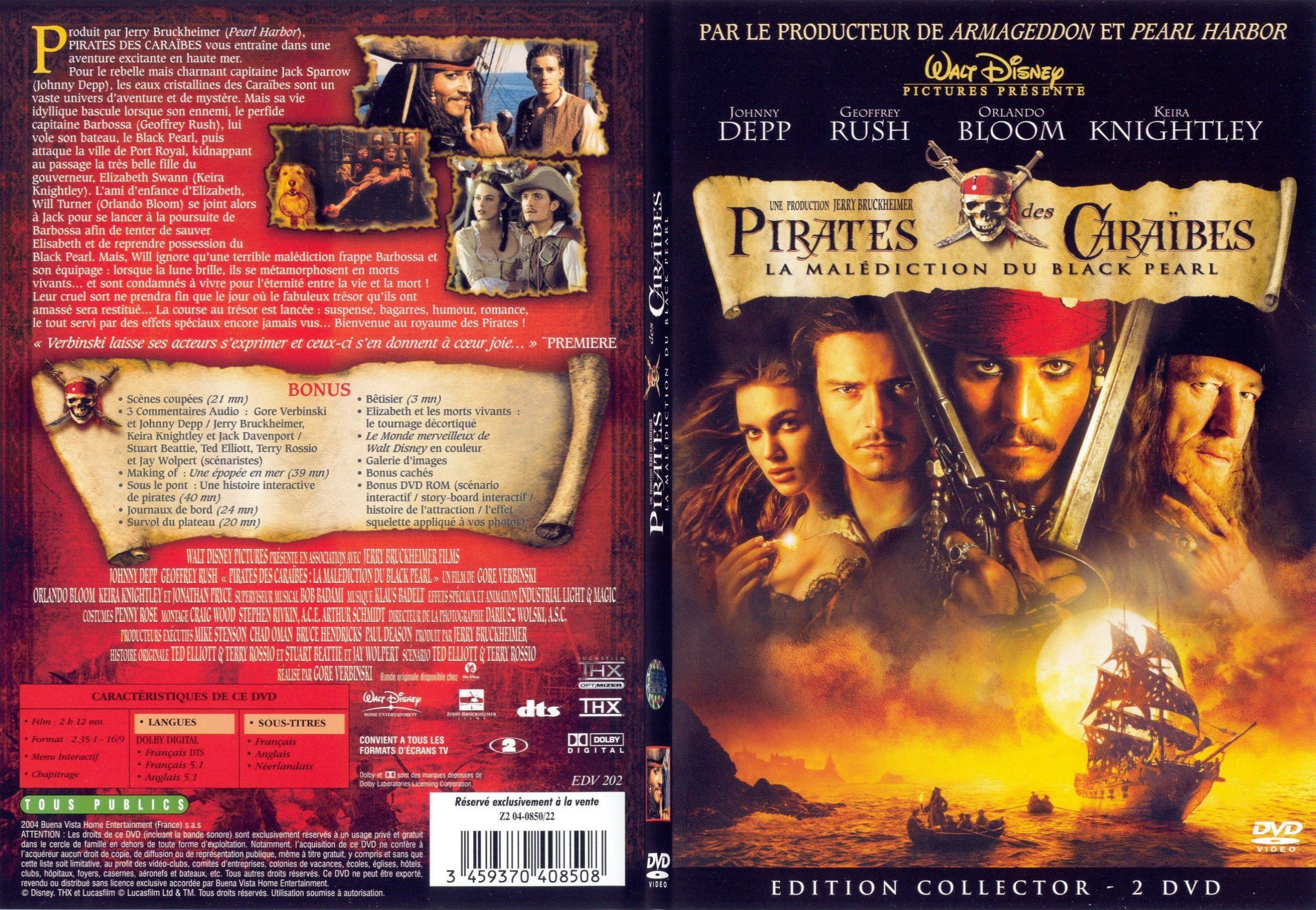 Jaquette DVD Pirates des Caraibes - SLIM