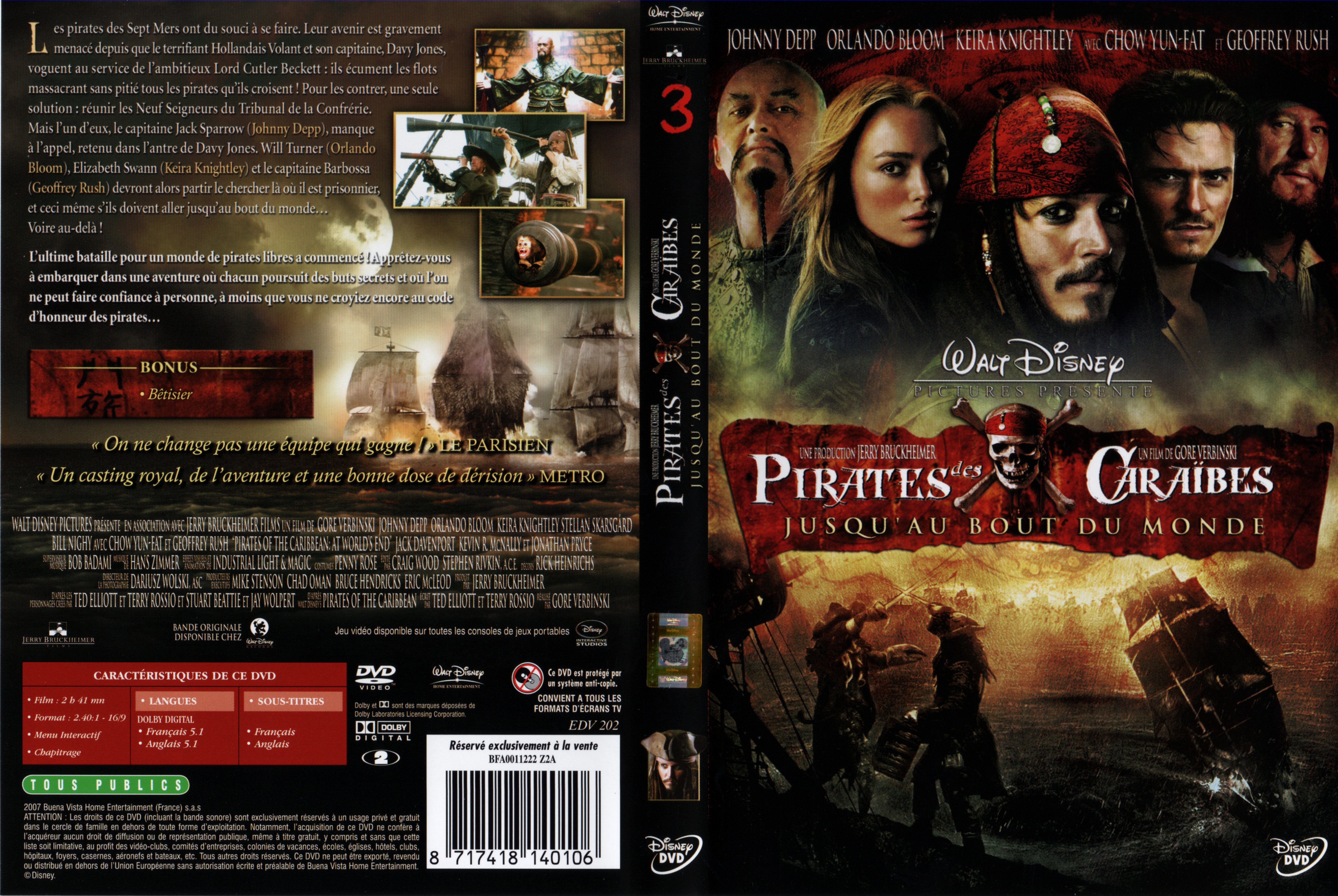 Jaquette DVD Pirates des caraibes 3 v2