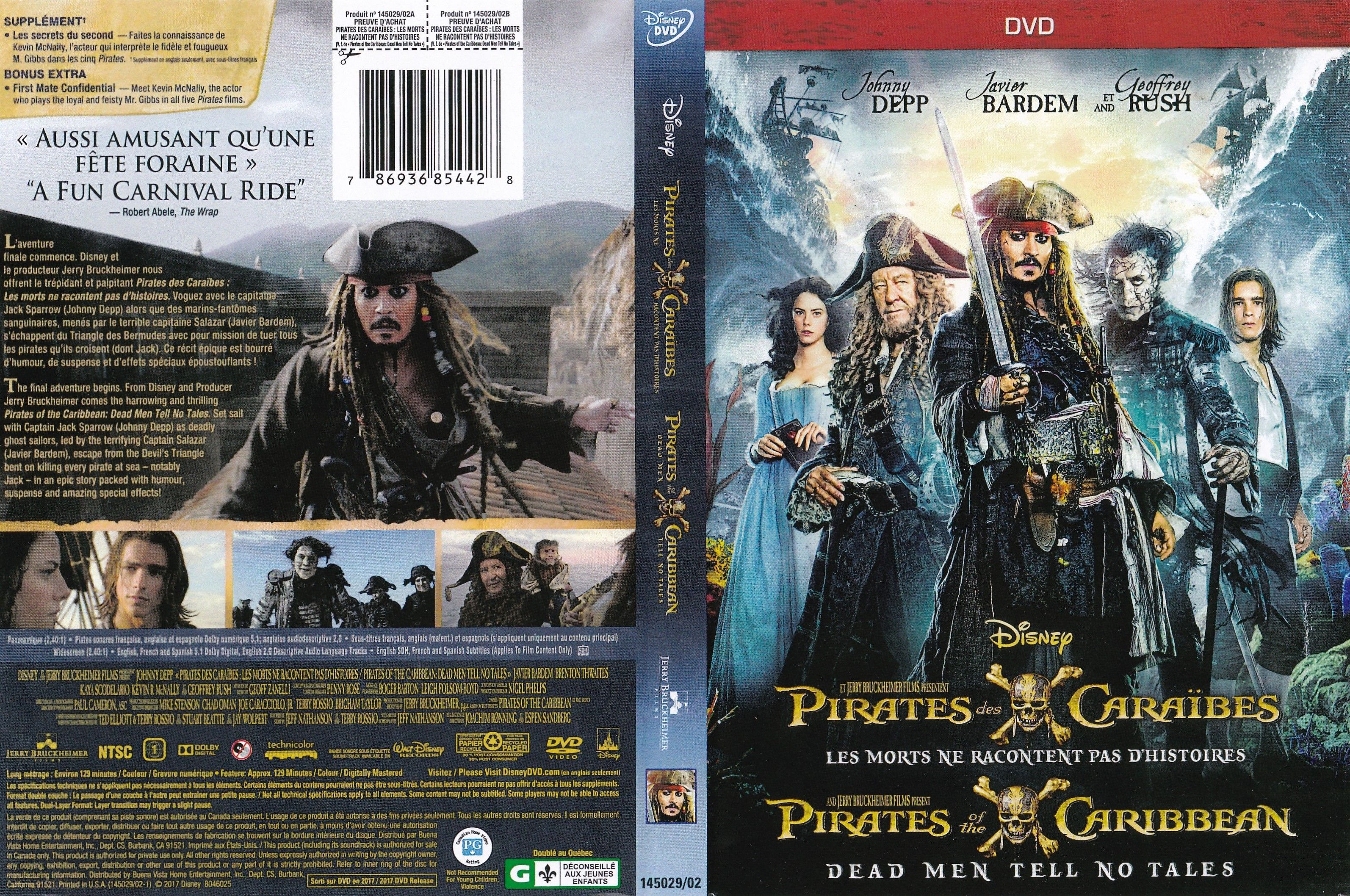 Jaquette DVD Pirates des caraibes 5 - Les morts ne racontes pas d histoire (canadienne)