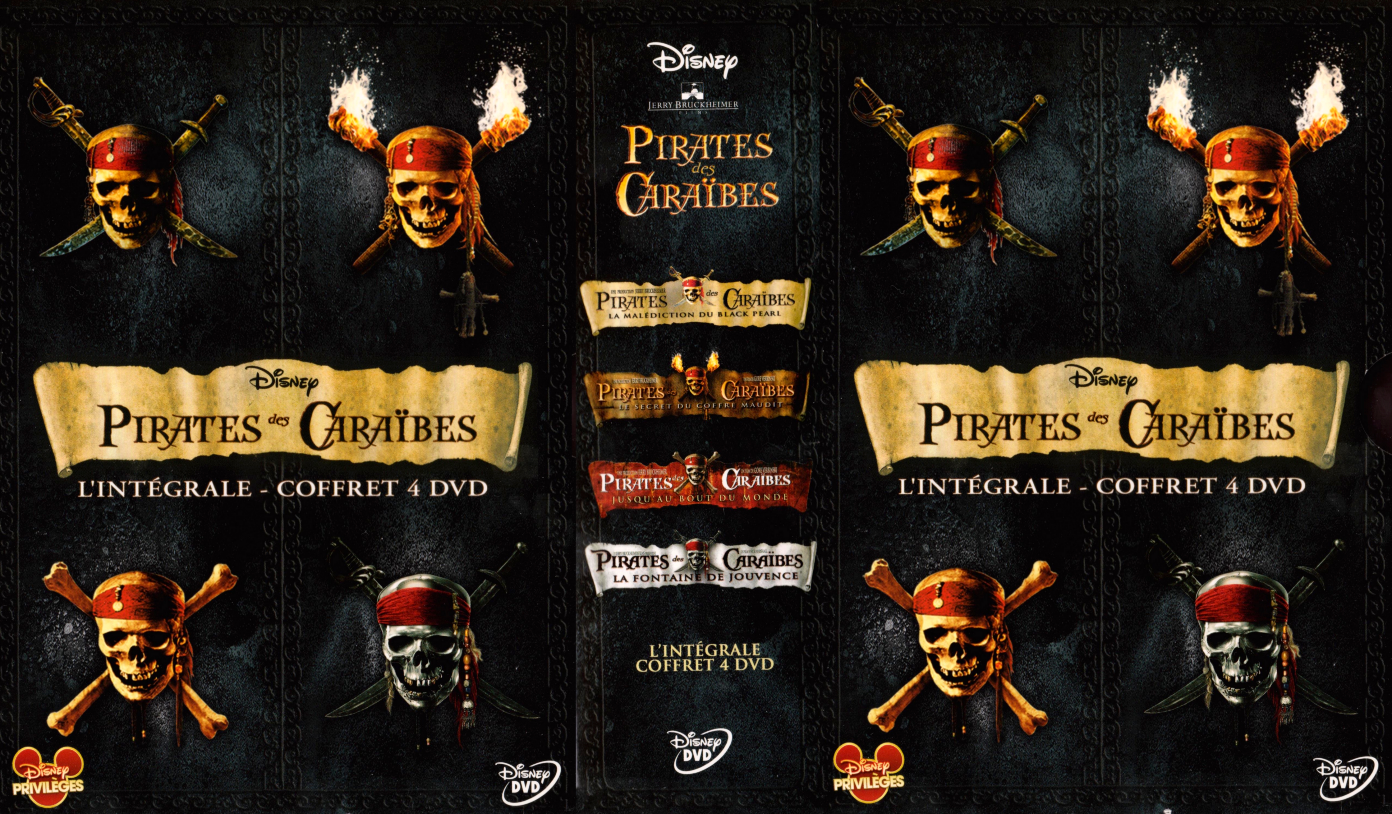 Jaquette DVD Pirates des caraibes Intgrale COFFRET