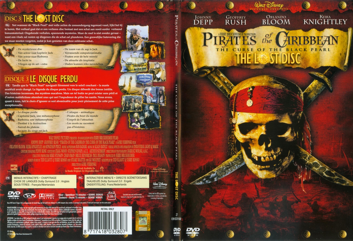 Jaquette DVD Pirates des caraibes le disque perdu - SLIM
