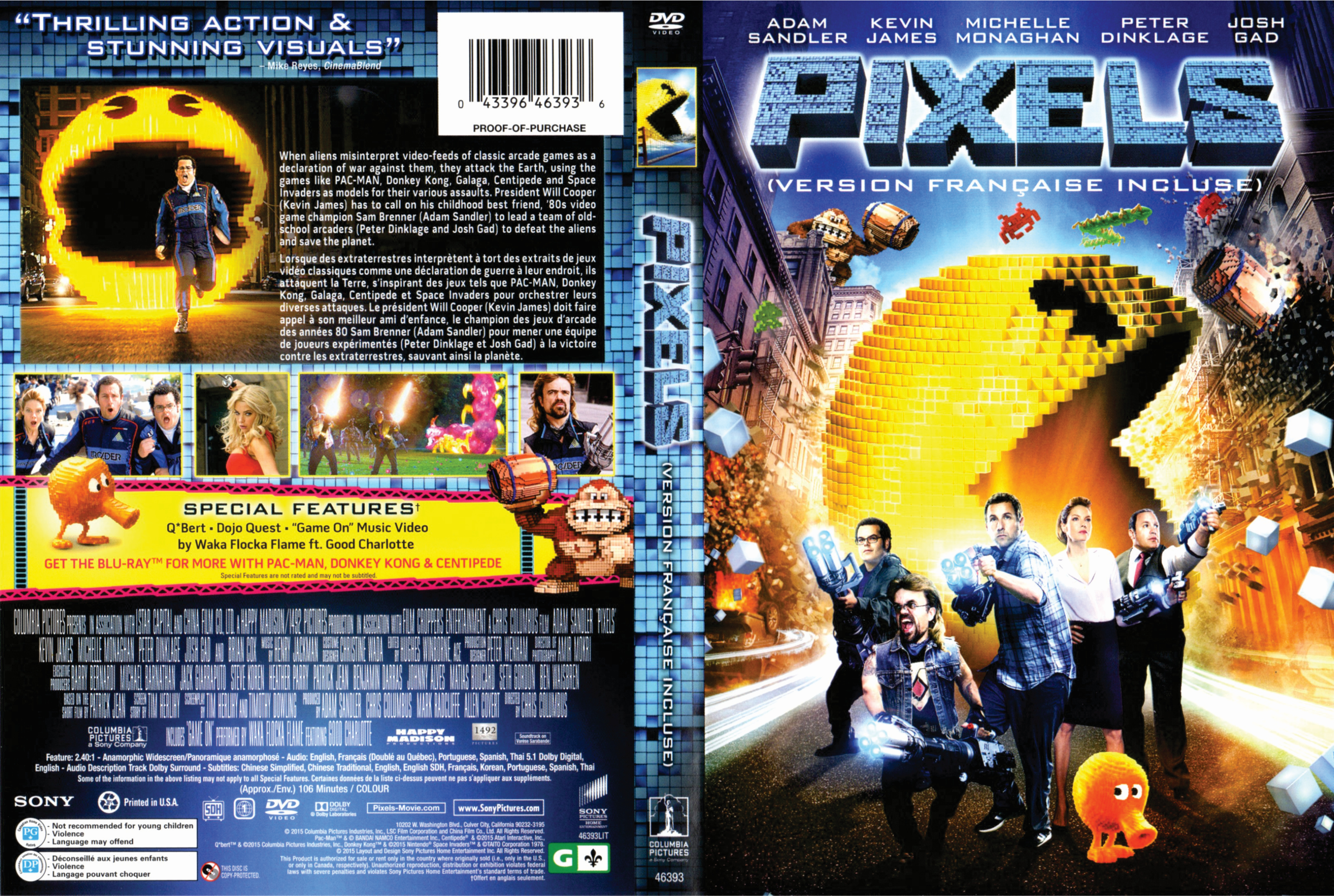 Jaquette DVD Pixels (Canadienne)