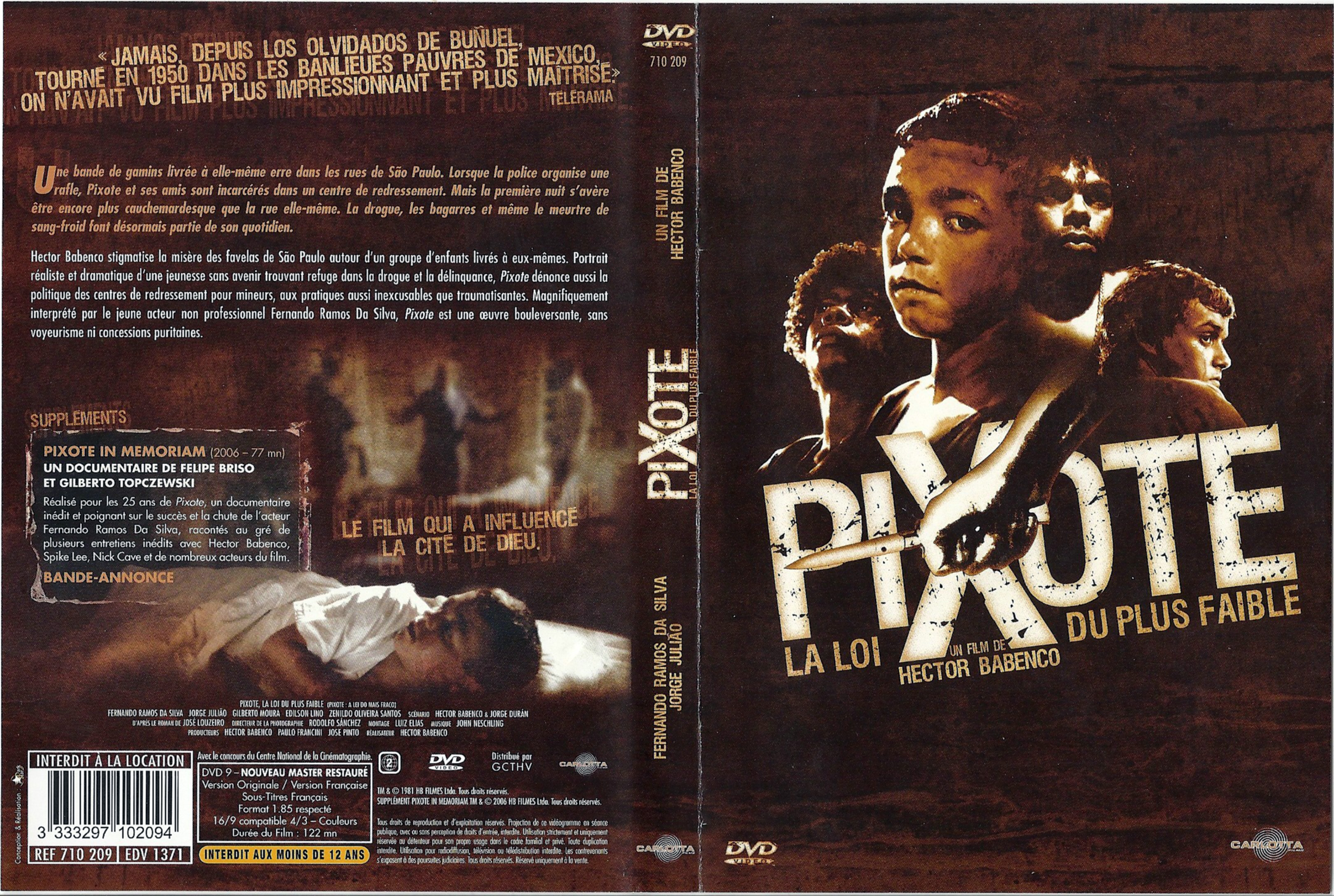 Jaquette DVD Pixote la loie du plus faible