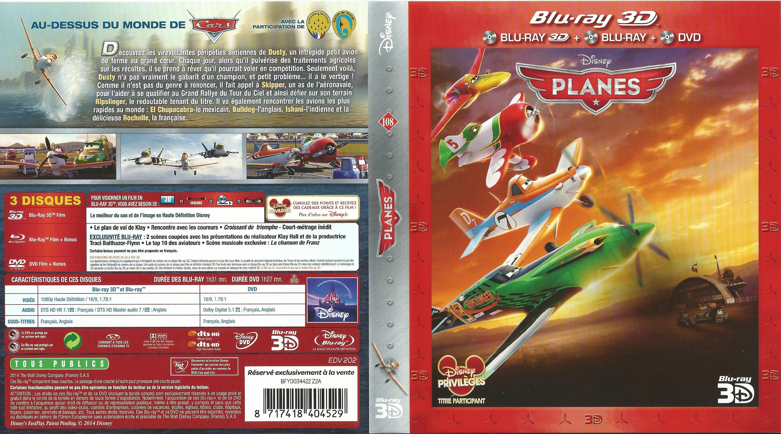 Jaquette DVD Planes 3D (BLU-RAY)