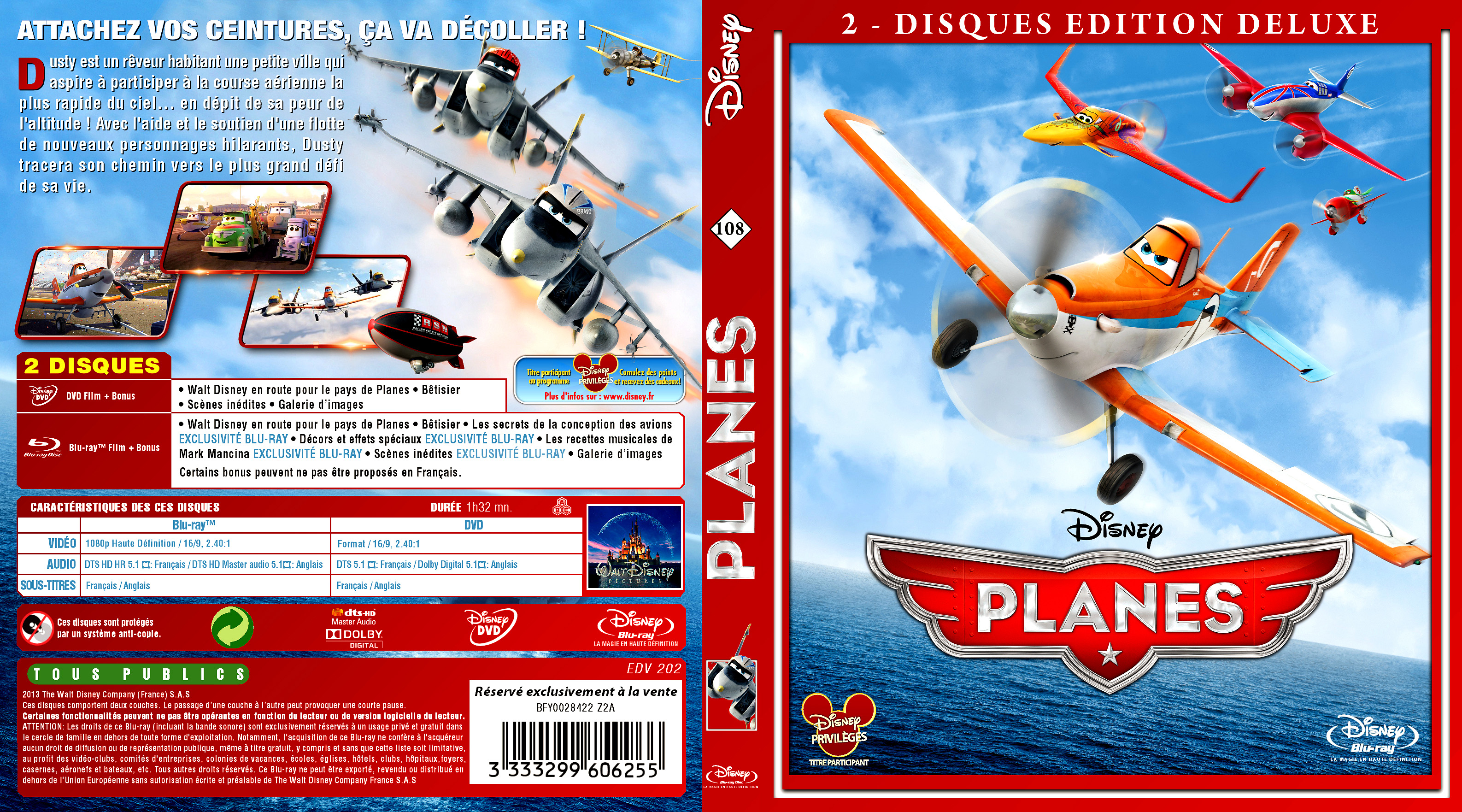 Jaquette DVD Planes custom (BLU-RAY)