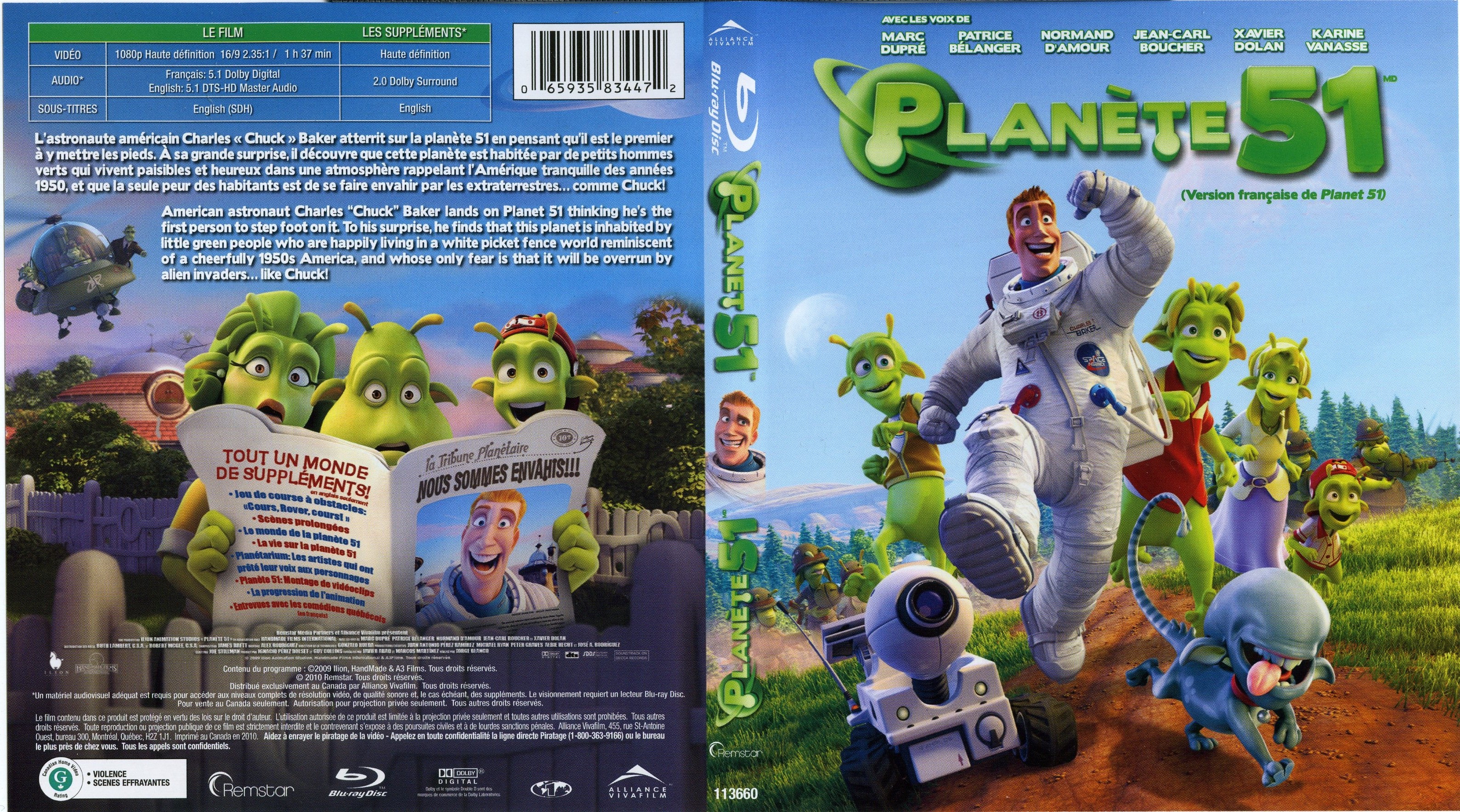 Jaquette DVD Planet 51 - Planete 51 (Canadienne) (BLU-RAY)