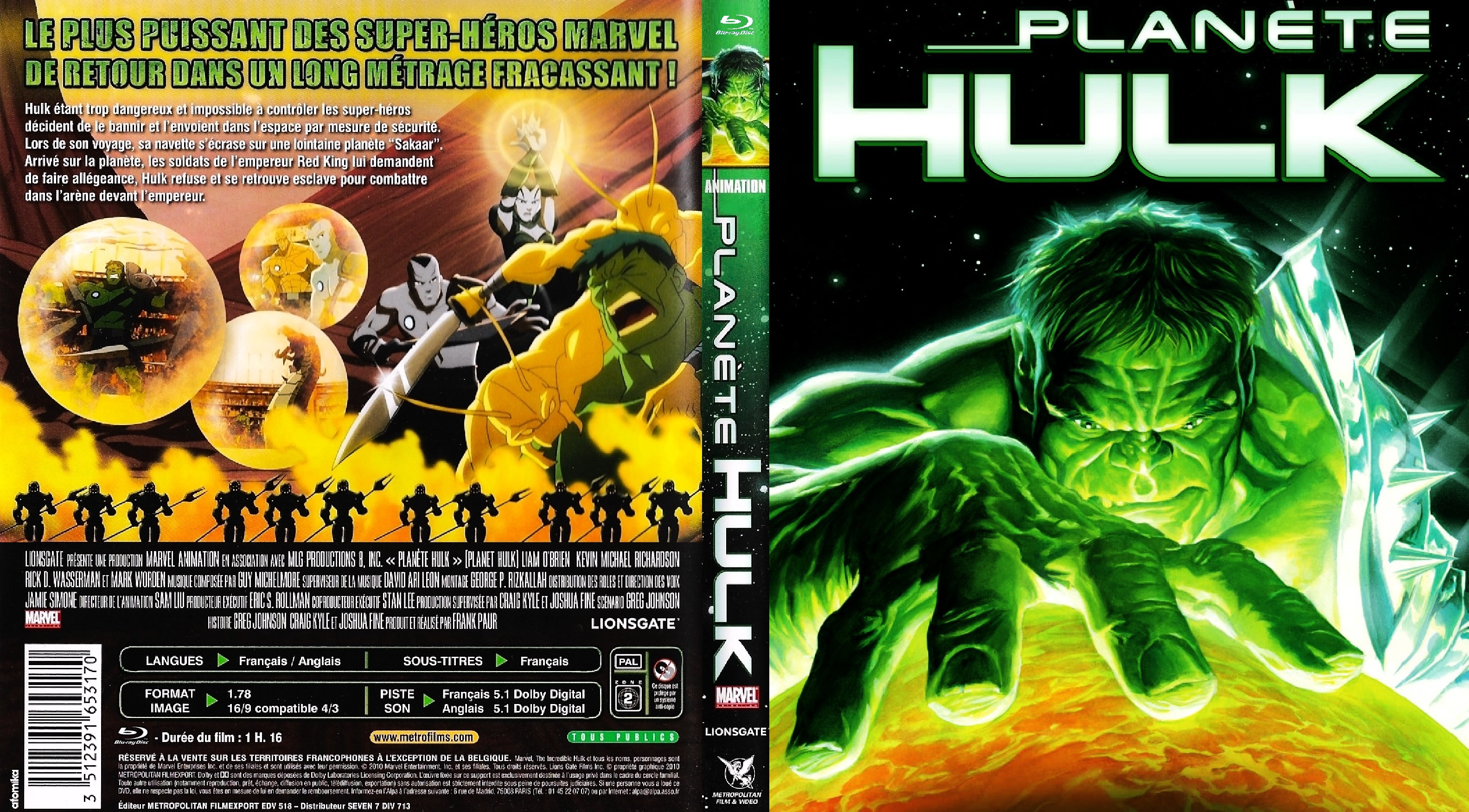Jaquette DVD Planete Hulk  BLU RAY custom