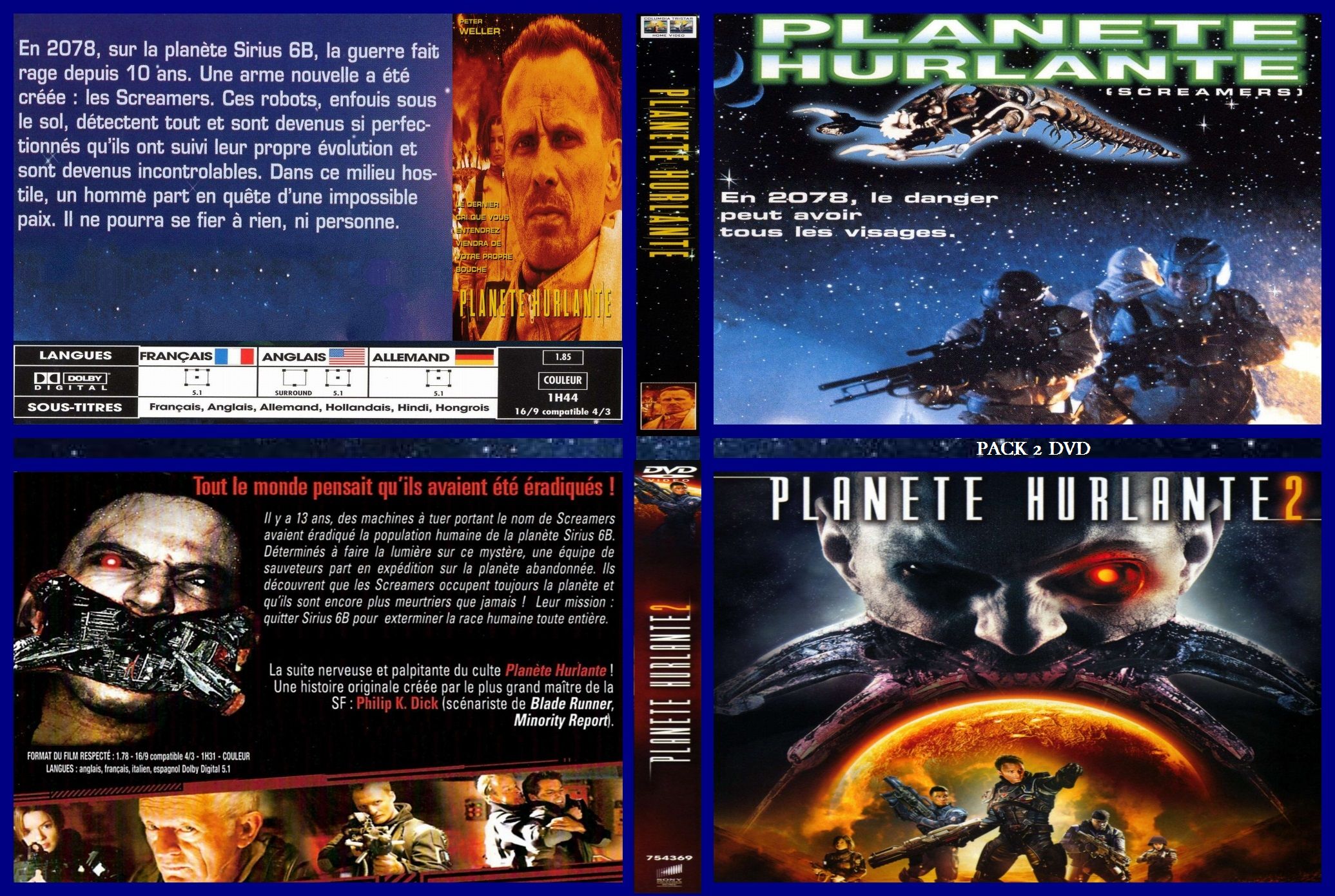Jaquette DVD Planete Hurlante 1 & 2 custom 