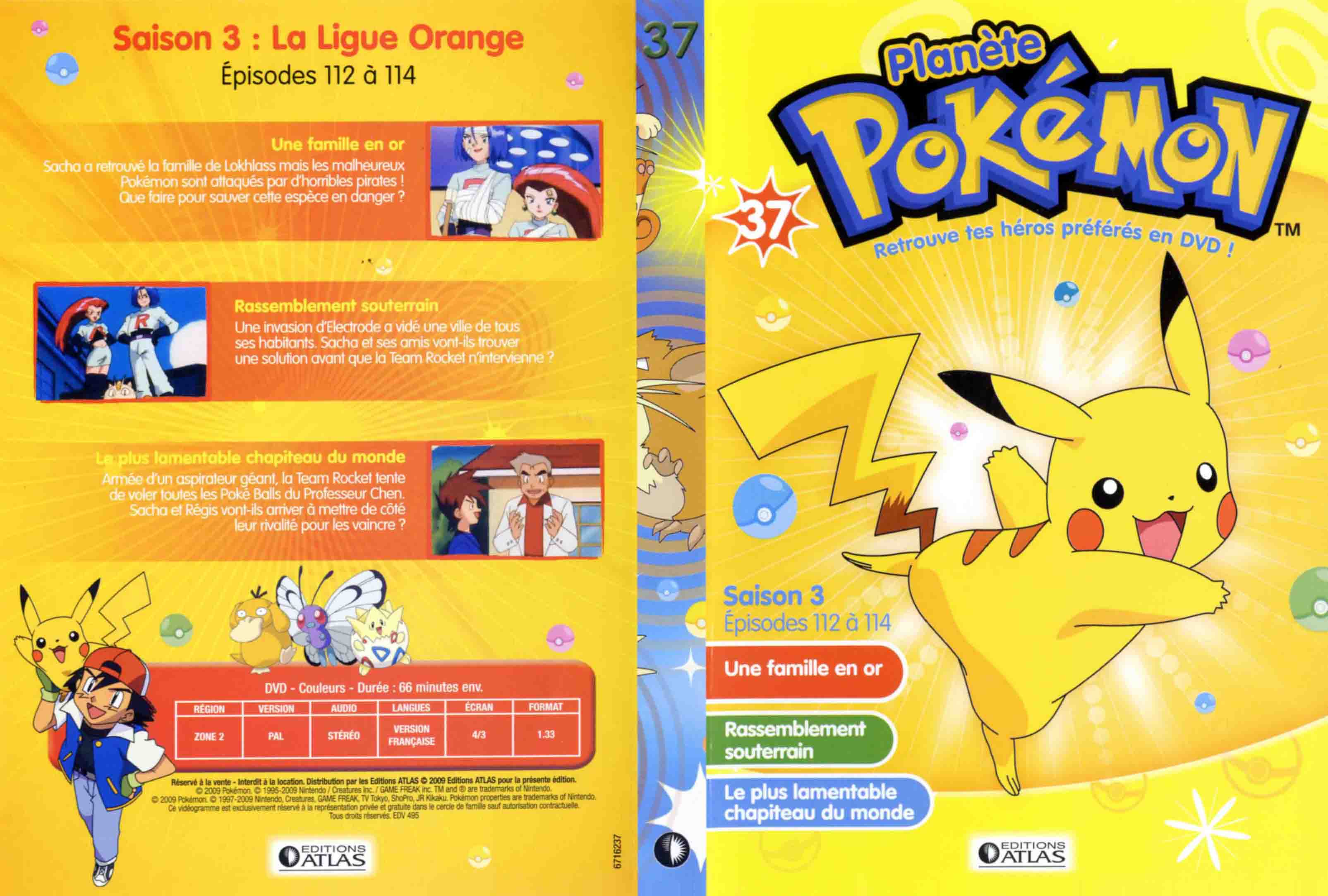 Jaquette DVD Planete Pokemon vol 37