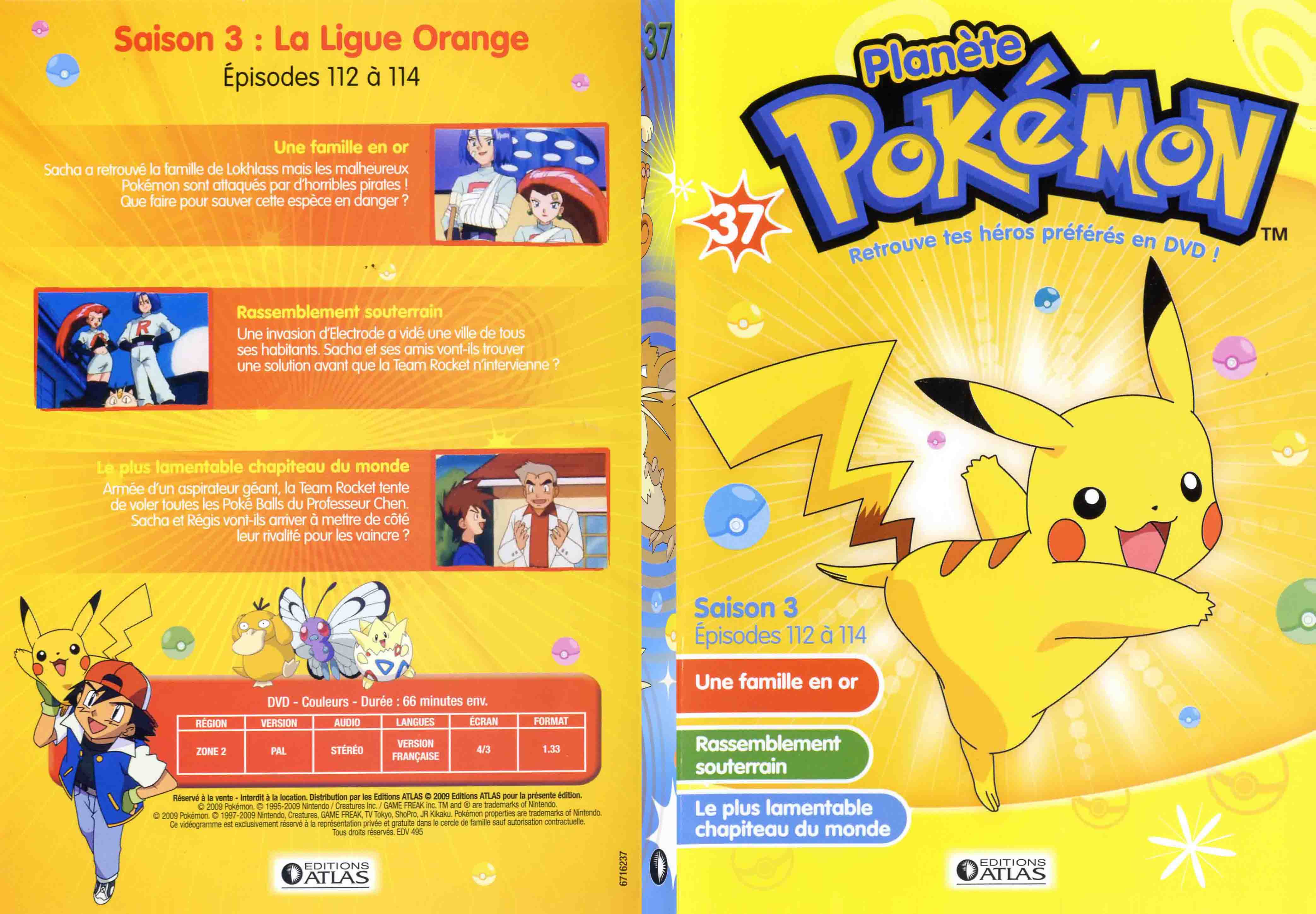 Jaquette DVD Planete Pokemon vol 37 - SLIM