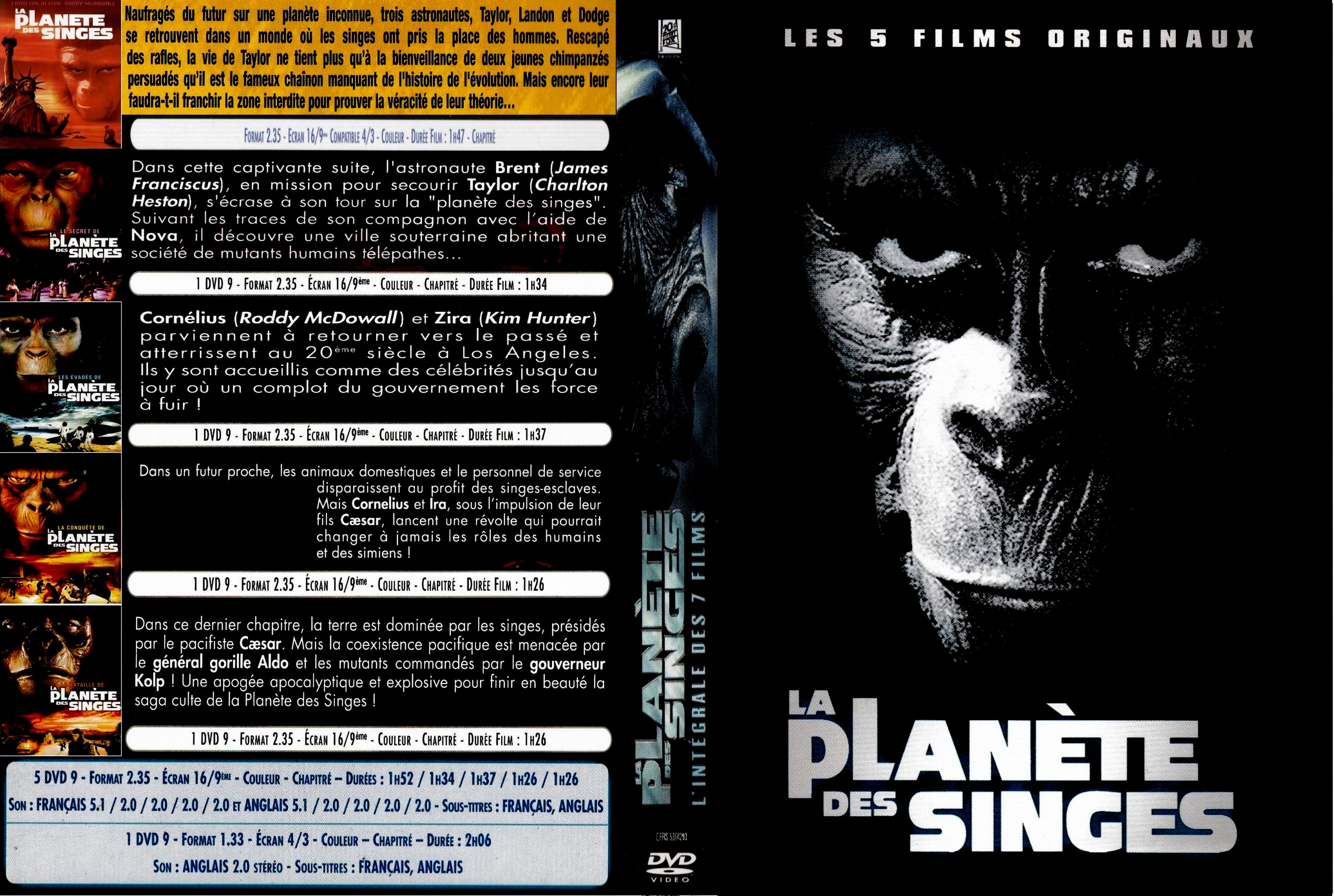 Jaquette DVD Planetes des singes Collection