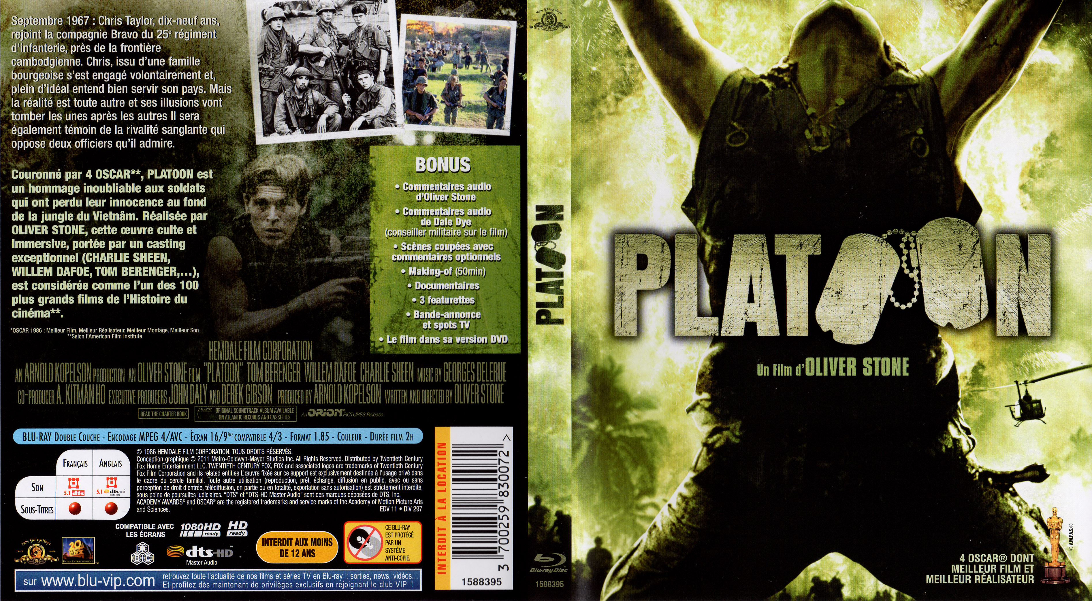 Jaquette DVD Platoon (BLU-RAY)