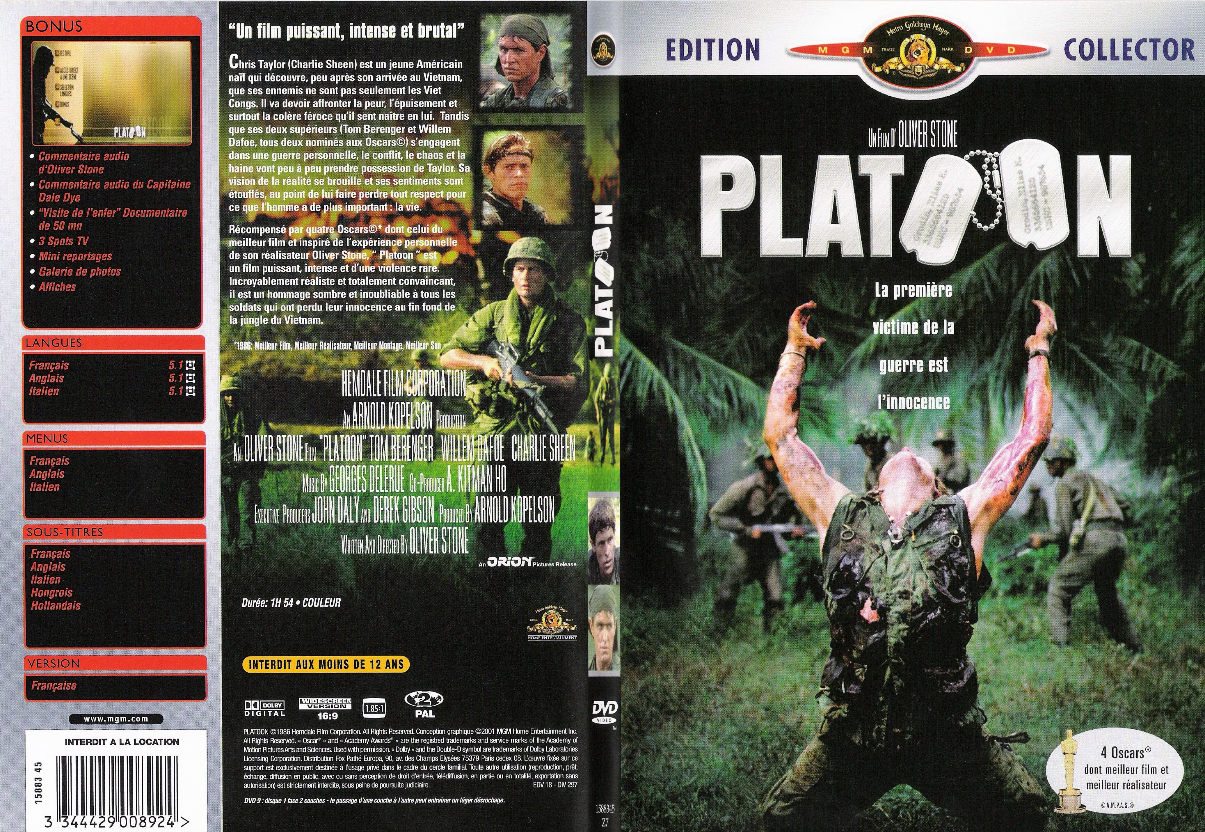 Jaquette DVD Platoon - SLIM v2