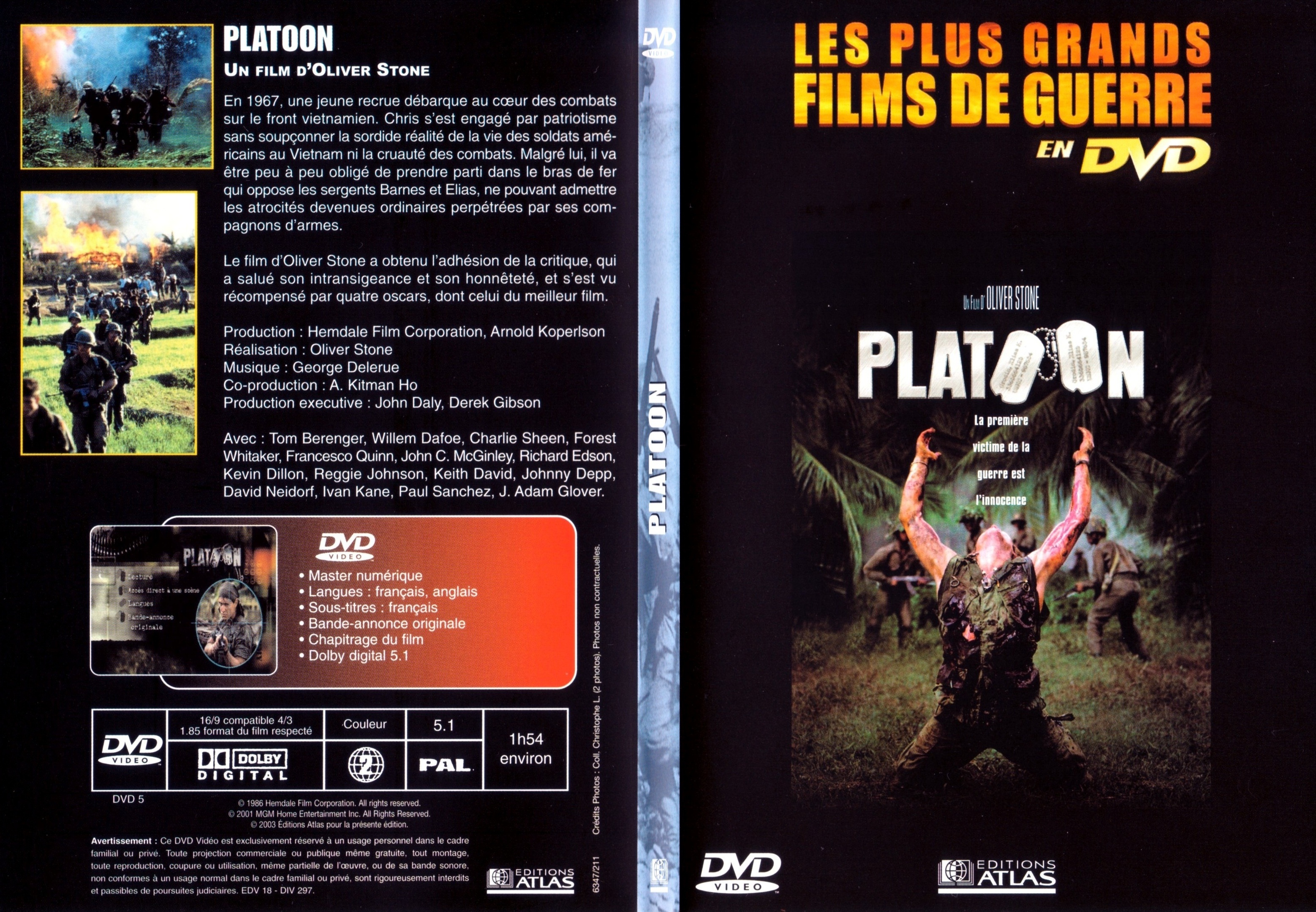 Jaquette DVD Platoon - SLIM v3