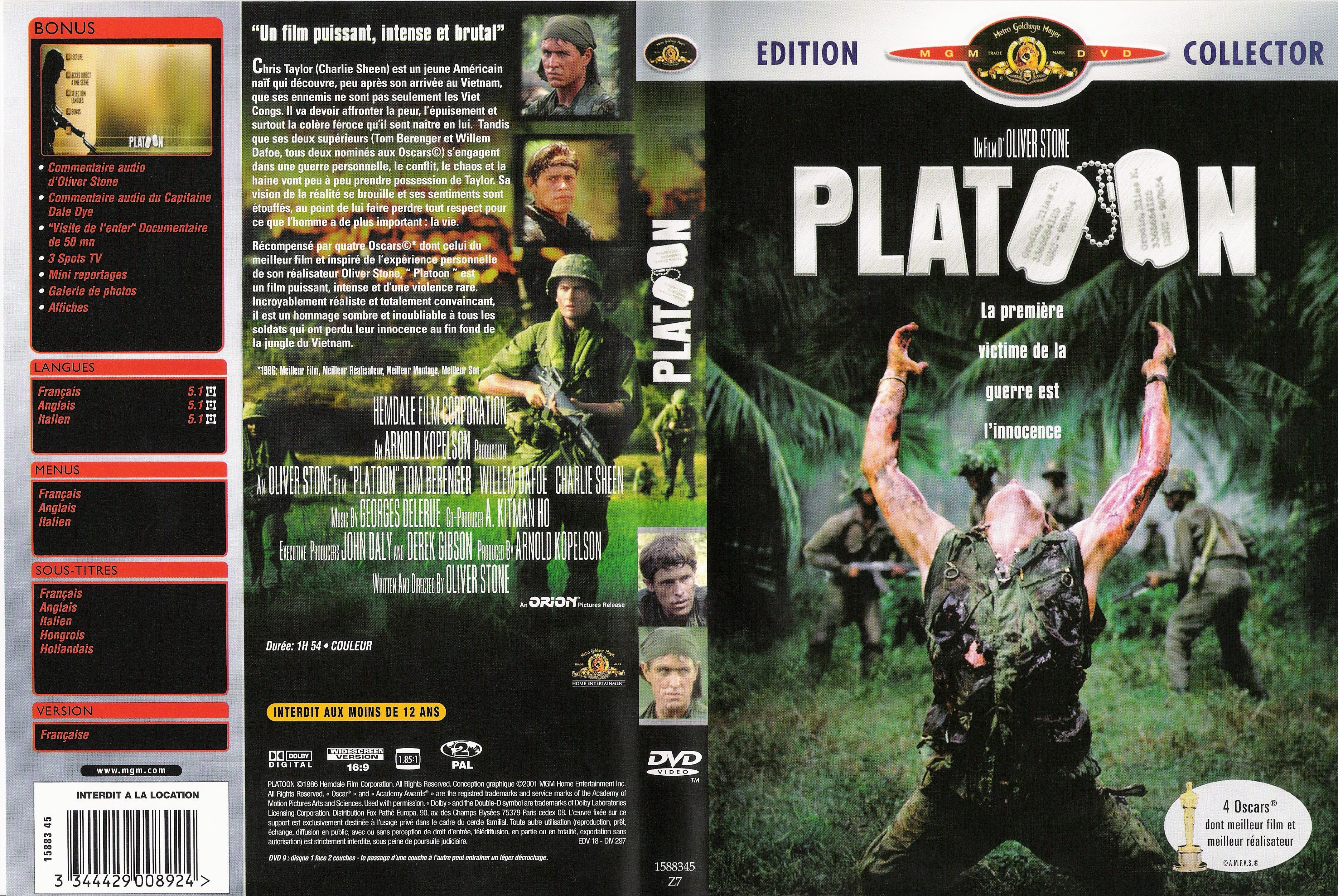 Jaquette DVD Platoon v2