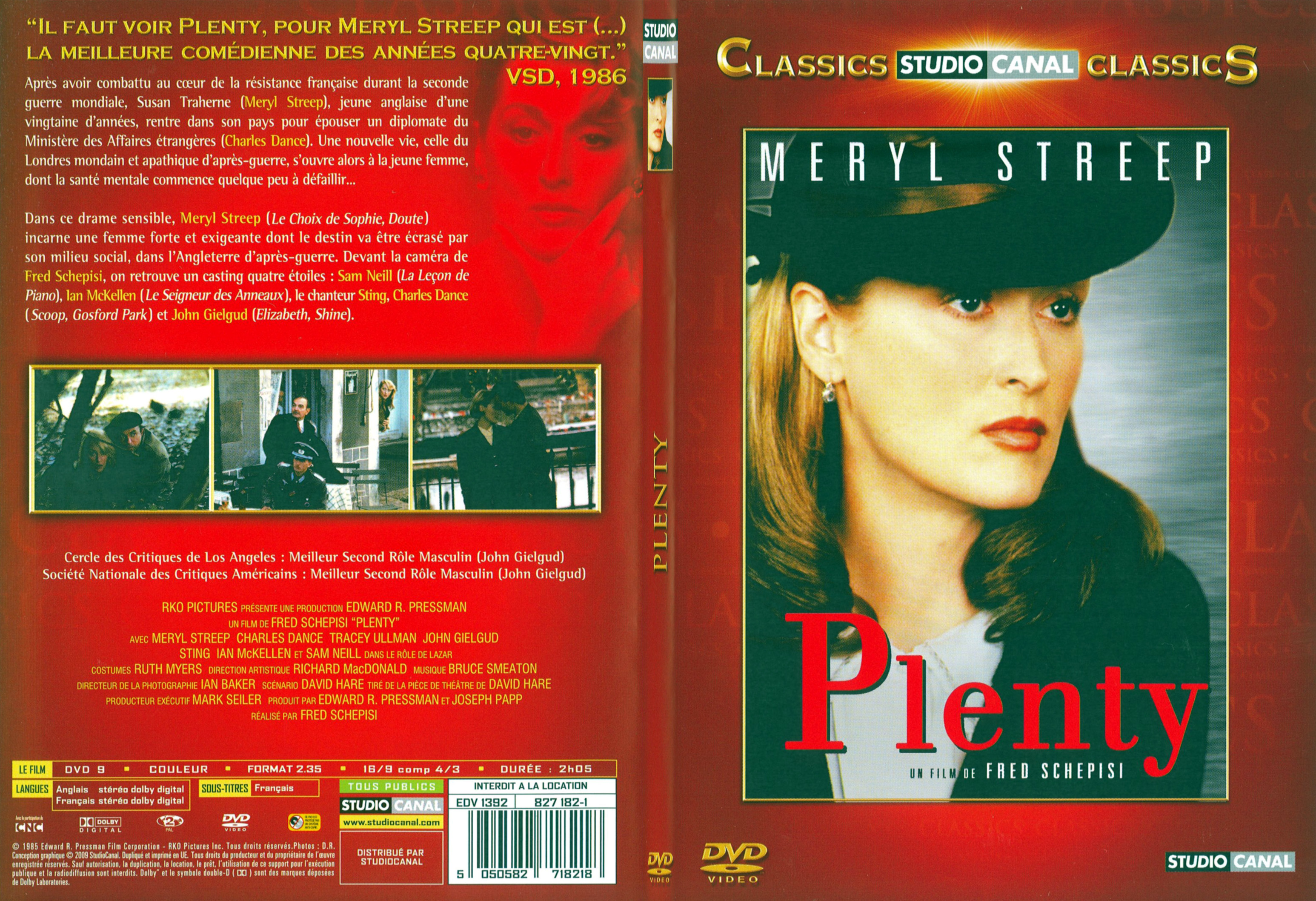 Jaquette DVD Plenty - SLIM