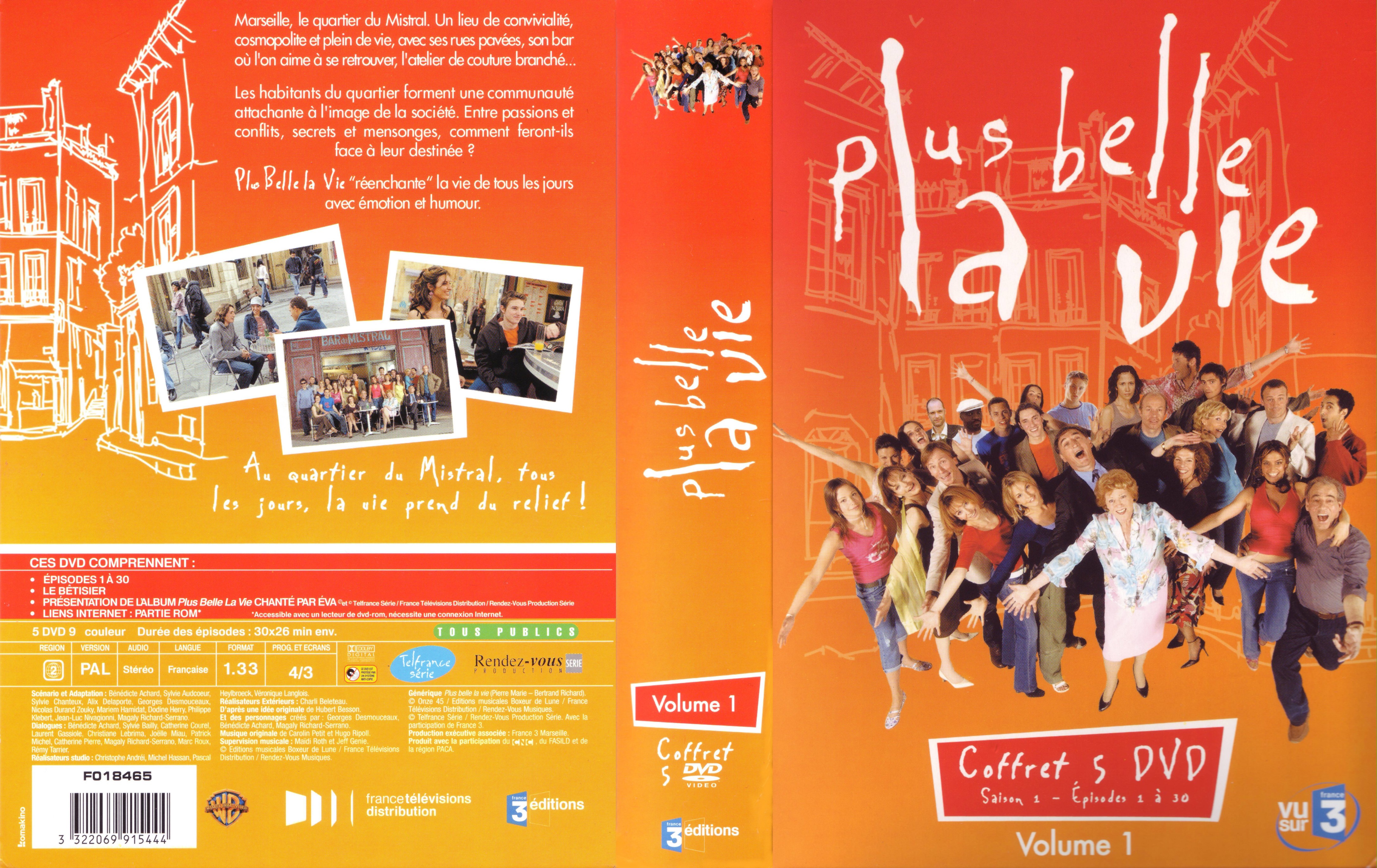 Jaquette DVD Plus belle la vie Saison 01 vol 01 COFFRET