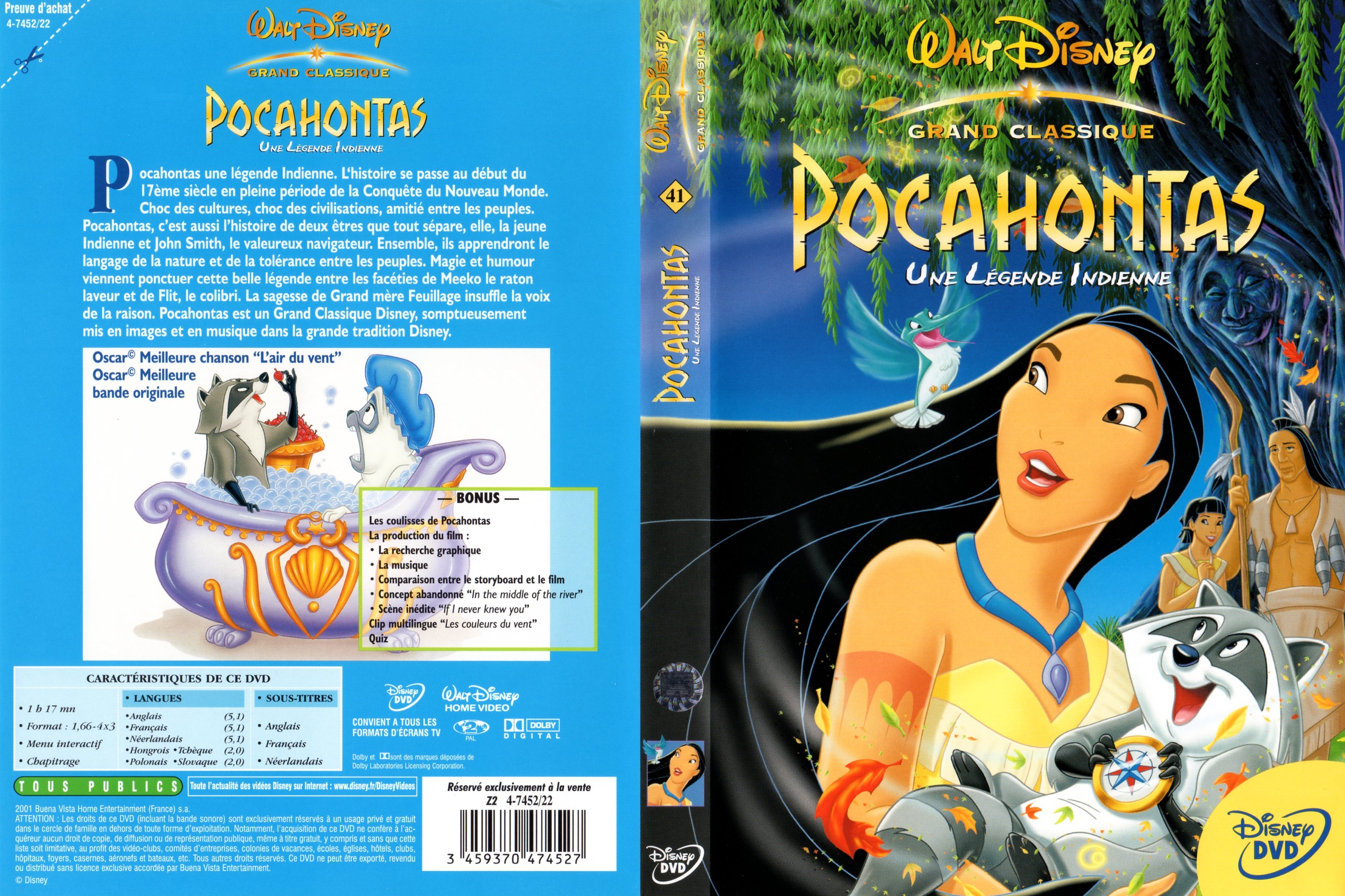 Jaquette DVD Pocahontas