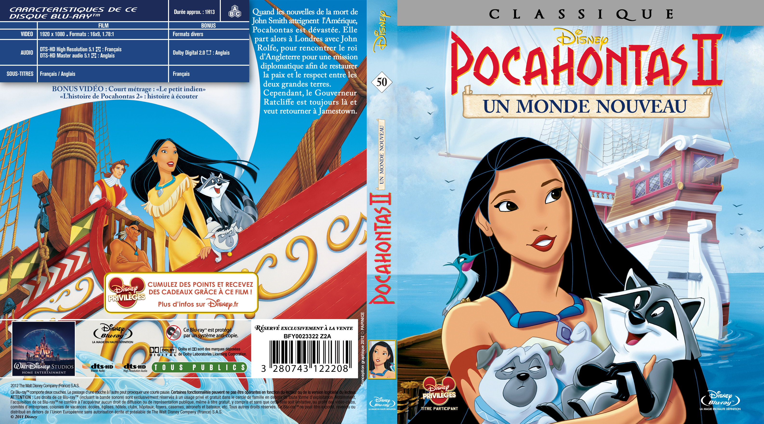 Jaquette DVD Pocahontas 2 (BLU-RAY) custom