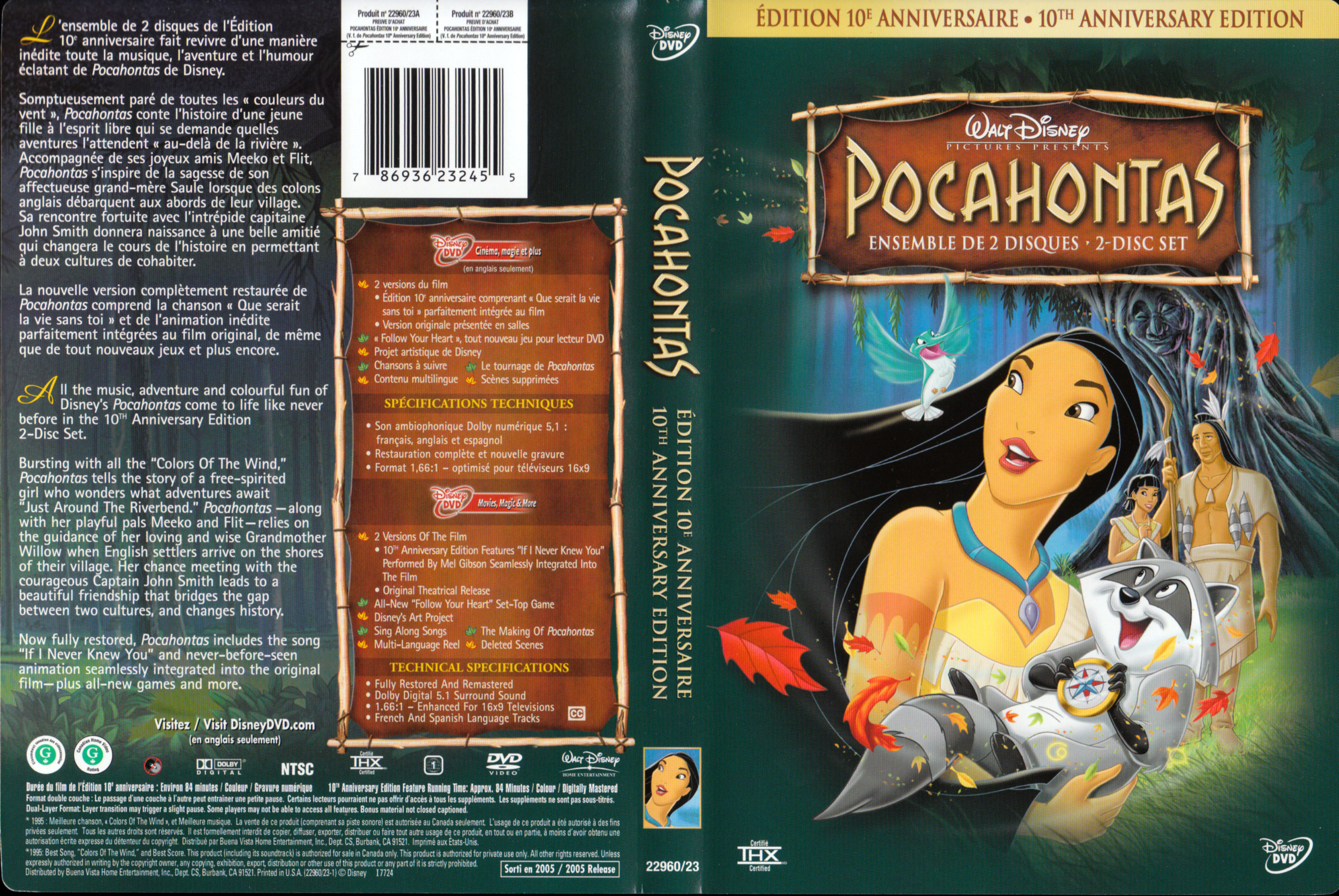 Jaquette DVD Pocahontas (Canadienne)