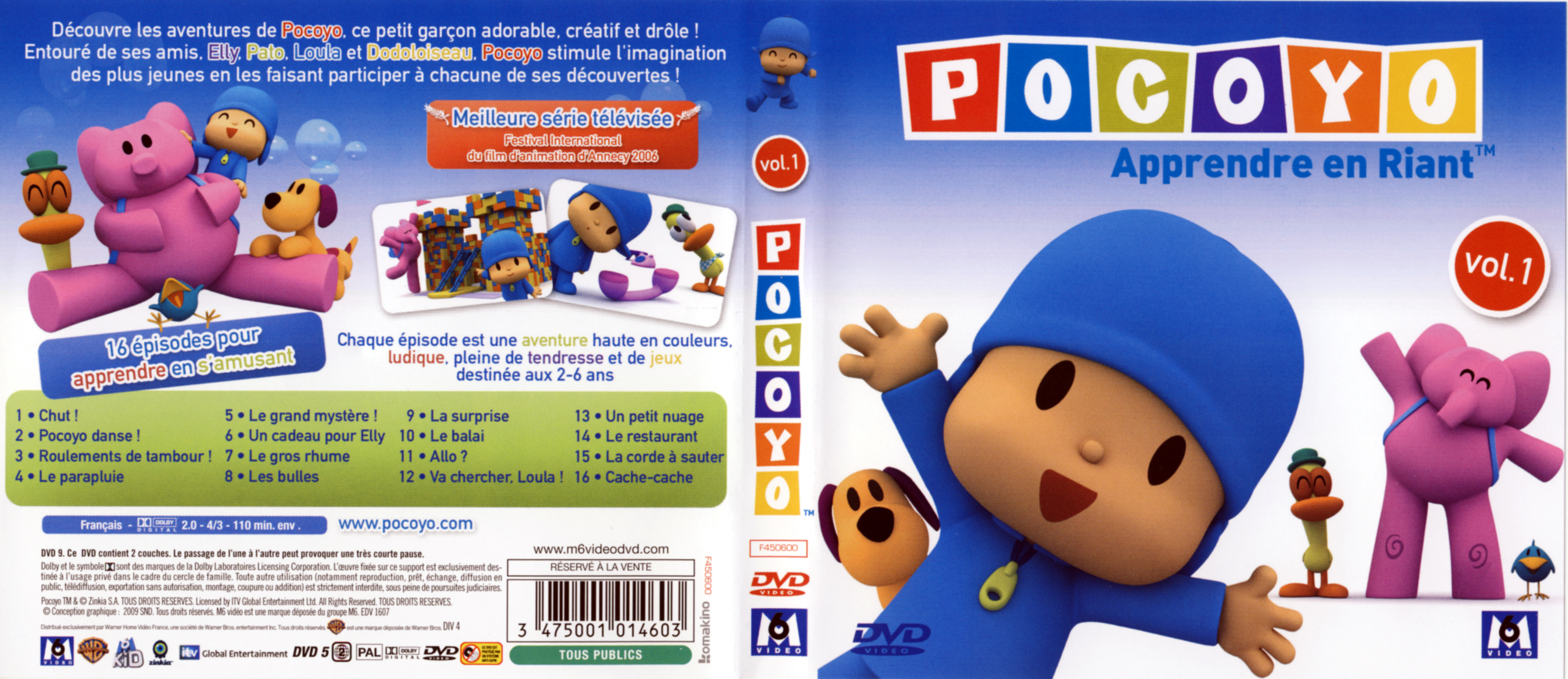 Jaquette DVD Pocoyo vol 01