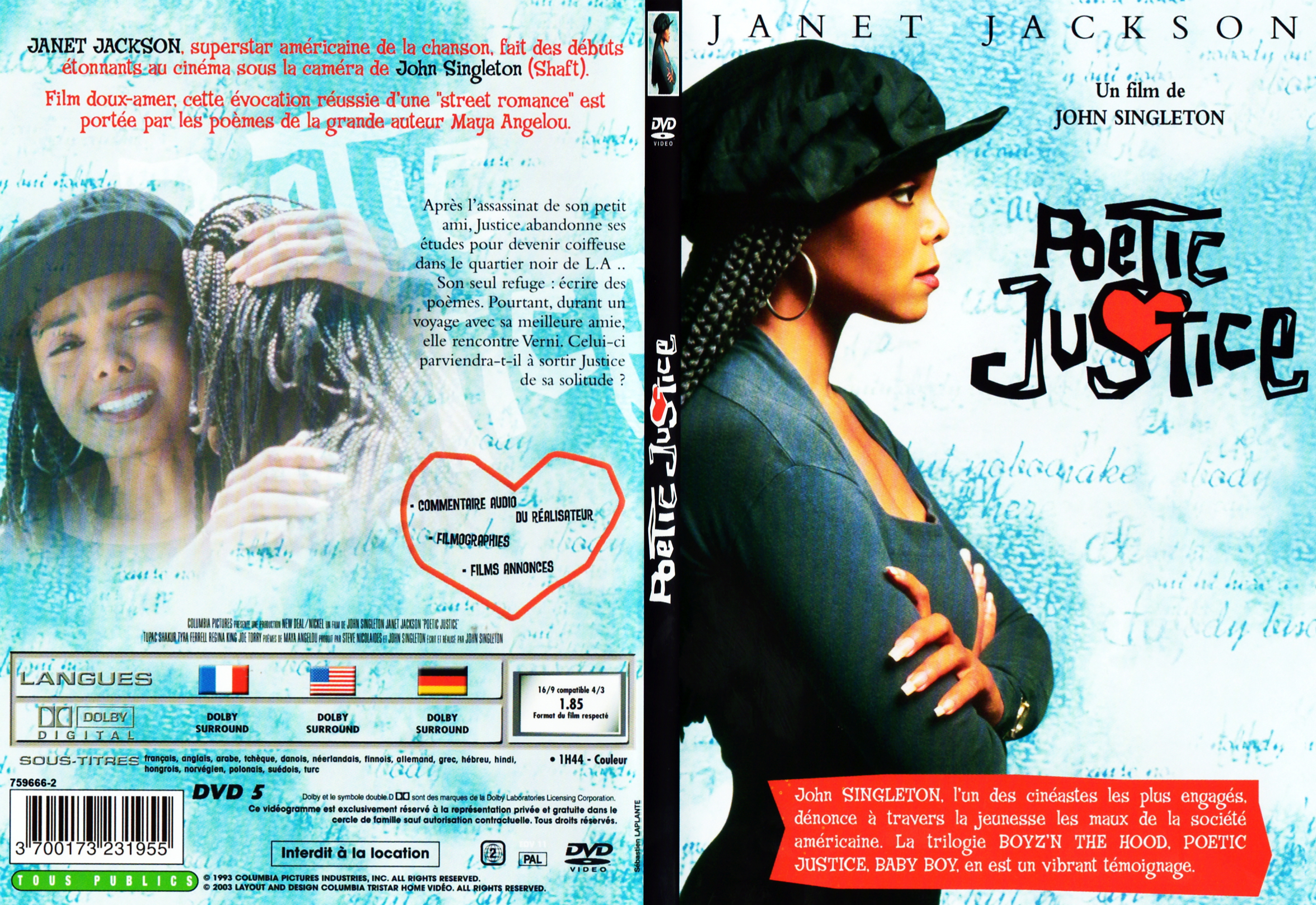 Jaquette DVD Poetic Justice - SLIM