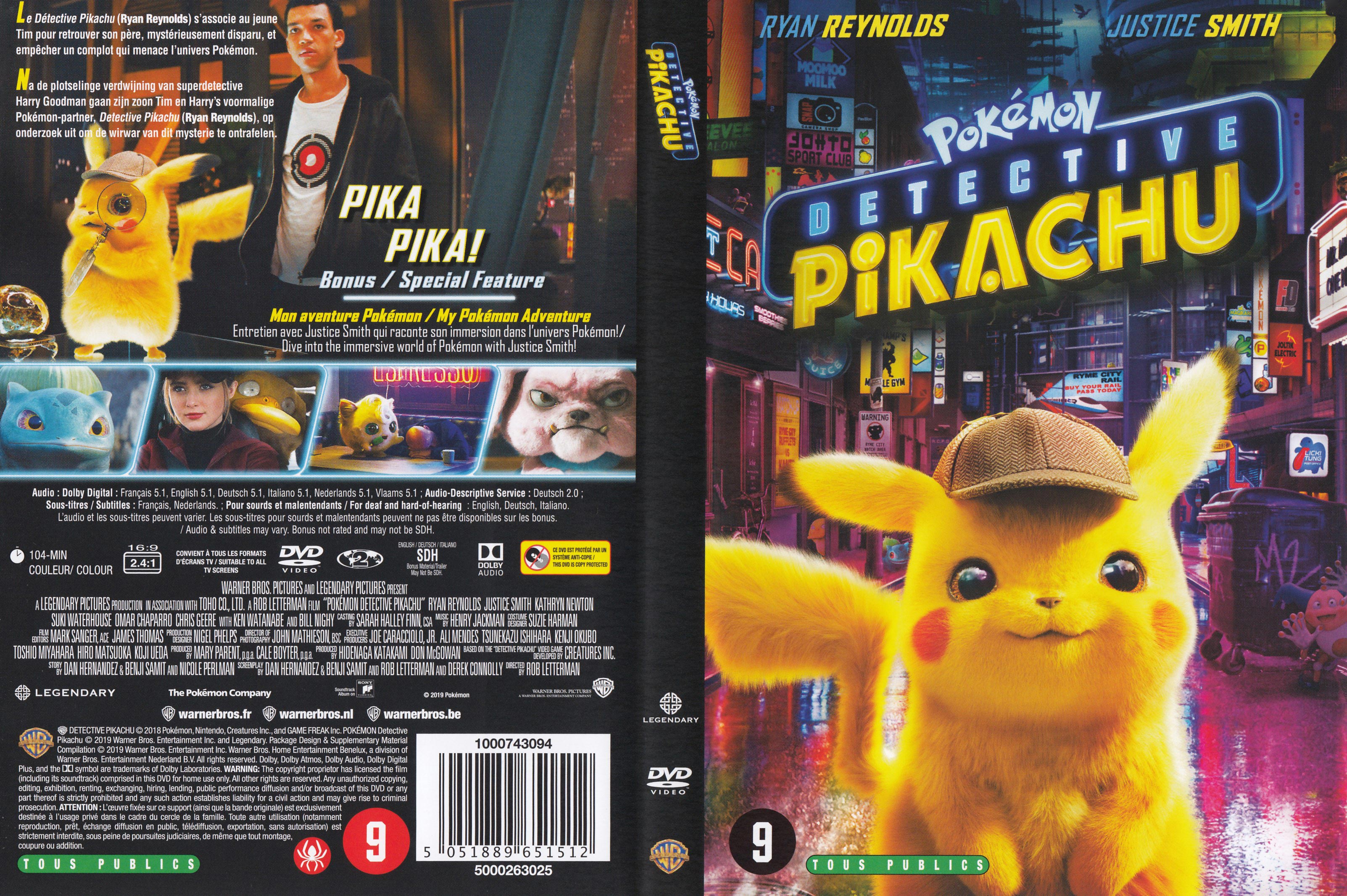 Jaquette DVD Pokemon Detective Pikachu