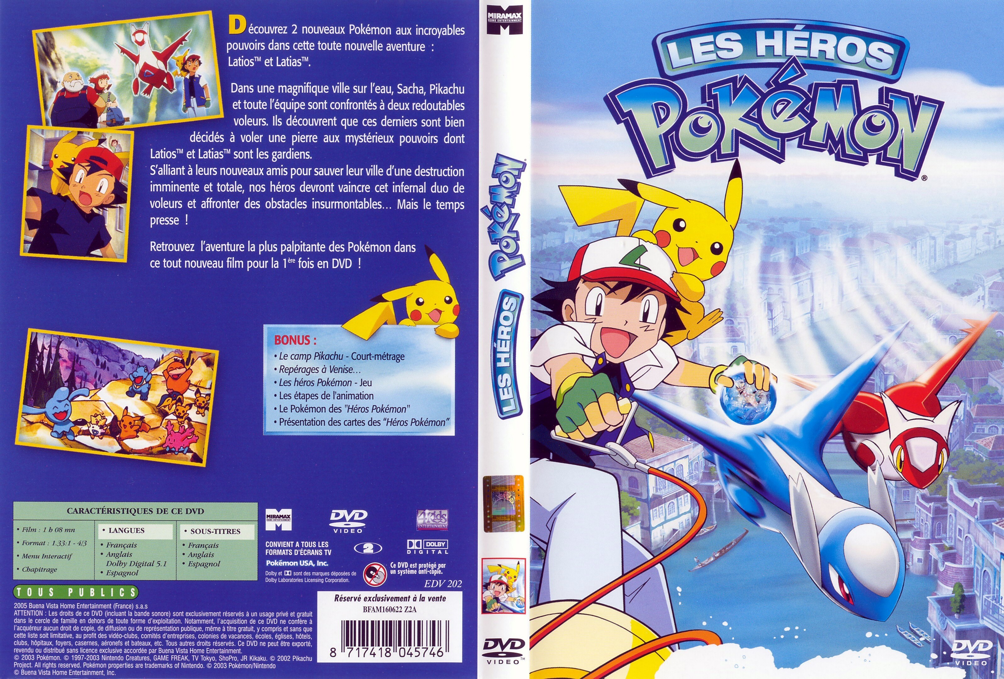 Jaquette DVD Pokemon Les heros
