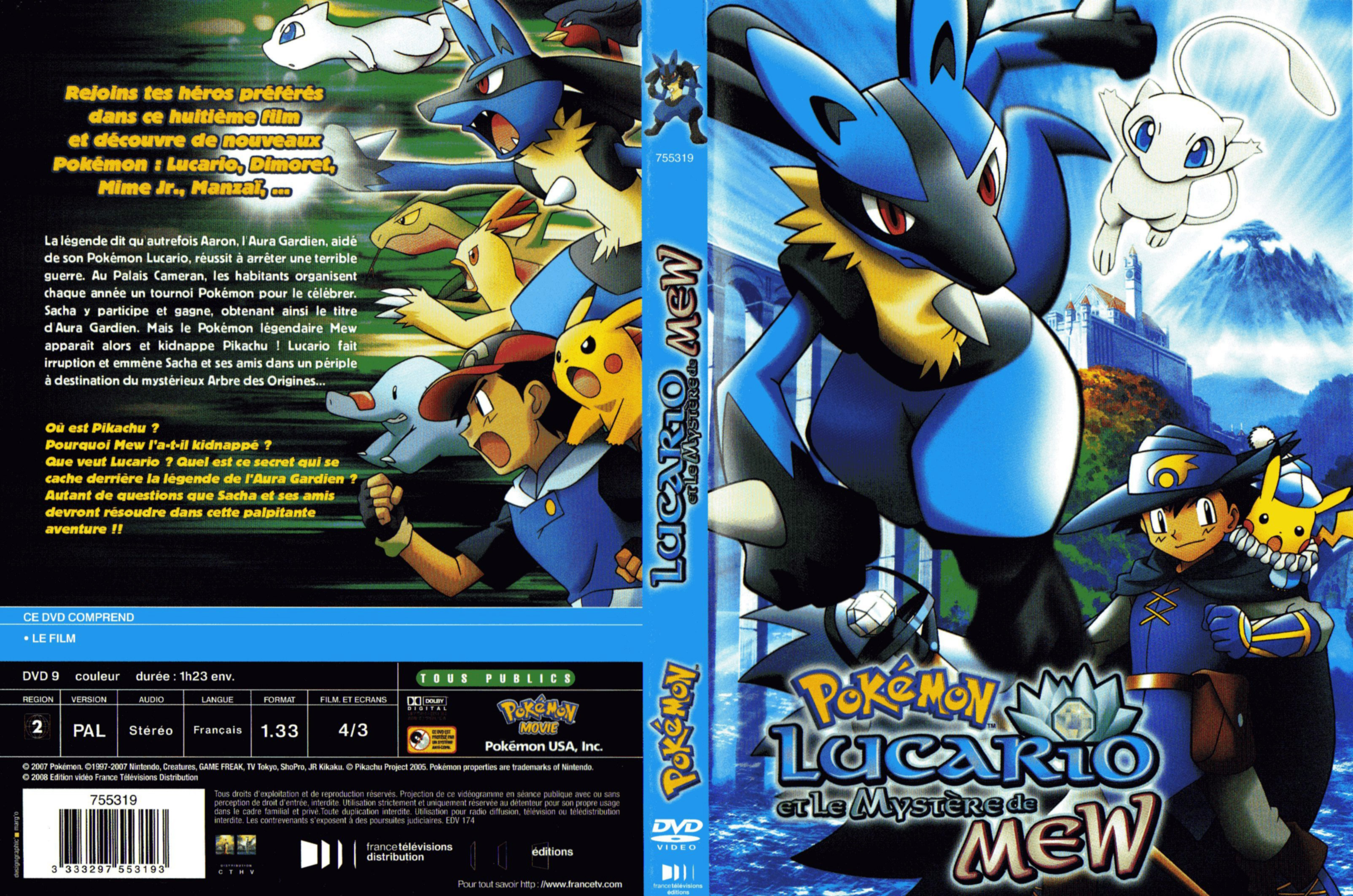 Jaquette DVD Pokemon - Lucario et le mystere de Mew
