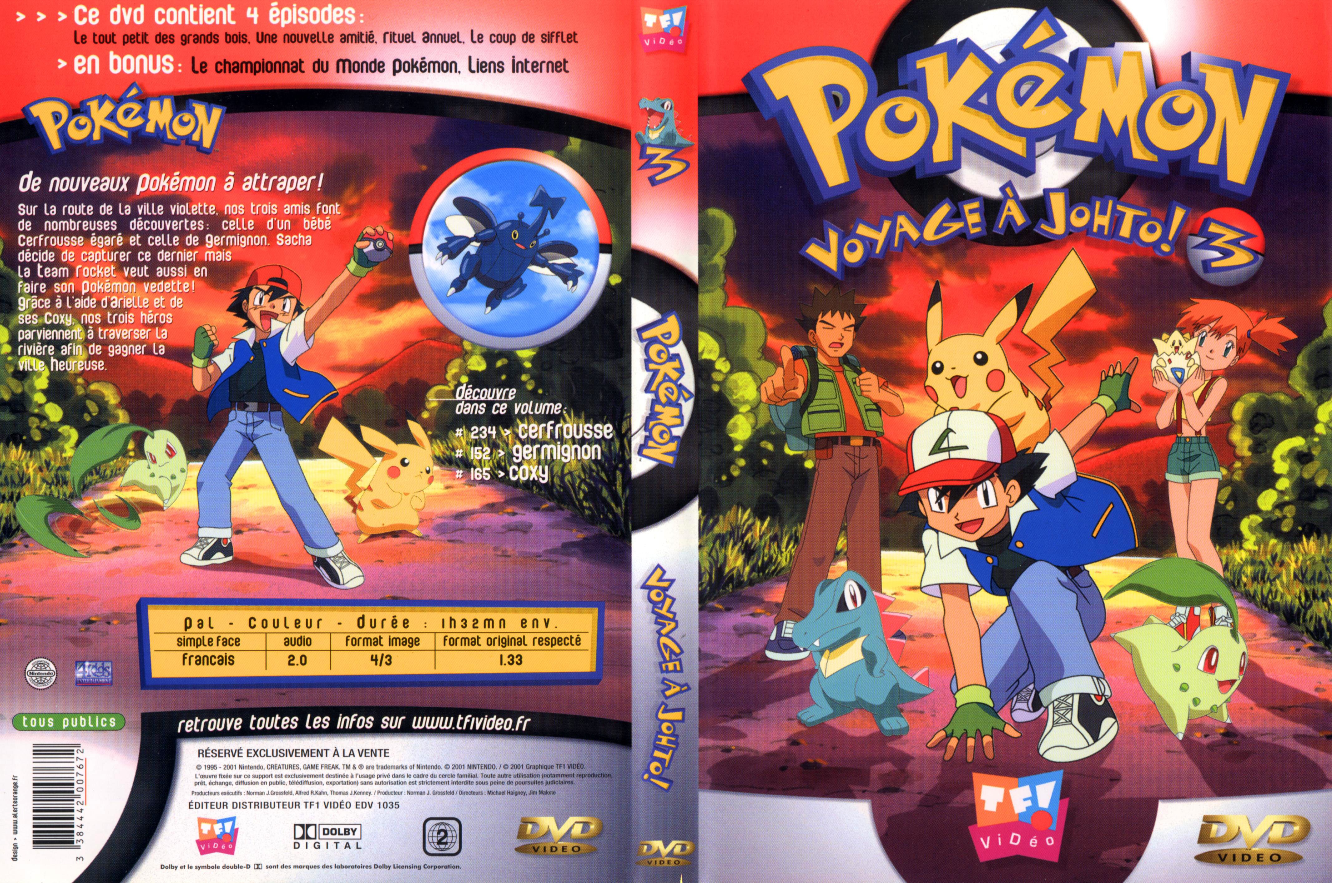 Jaquette DVD Pokemon voyage  johto vol 03
