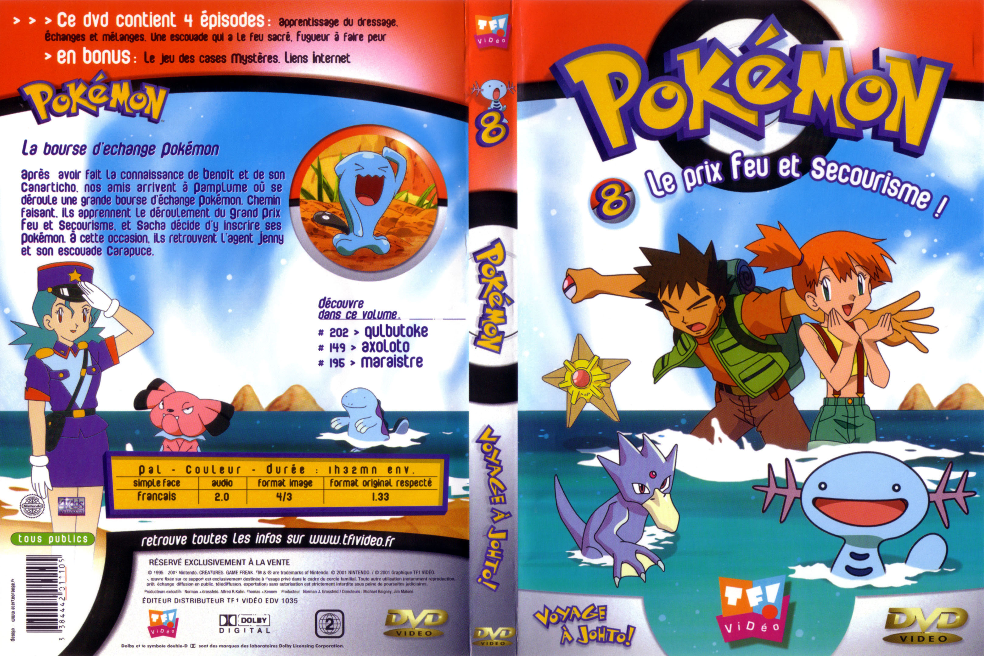 Jaquette DVD Pokemon voyage  johto vol 08