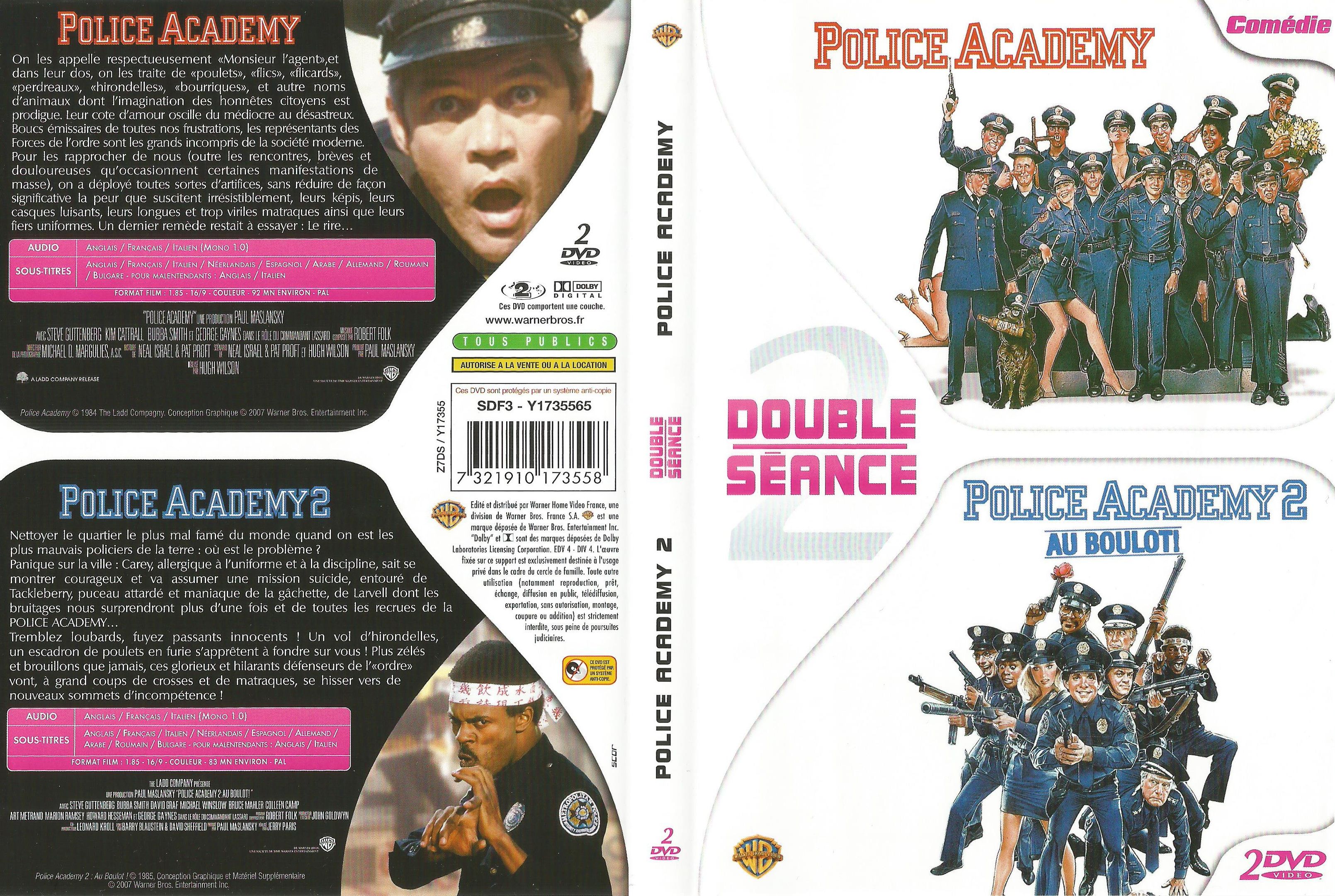 Jaquette DVD Police academy + Police academy 2 au boulot