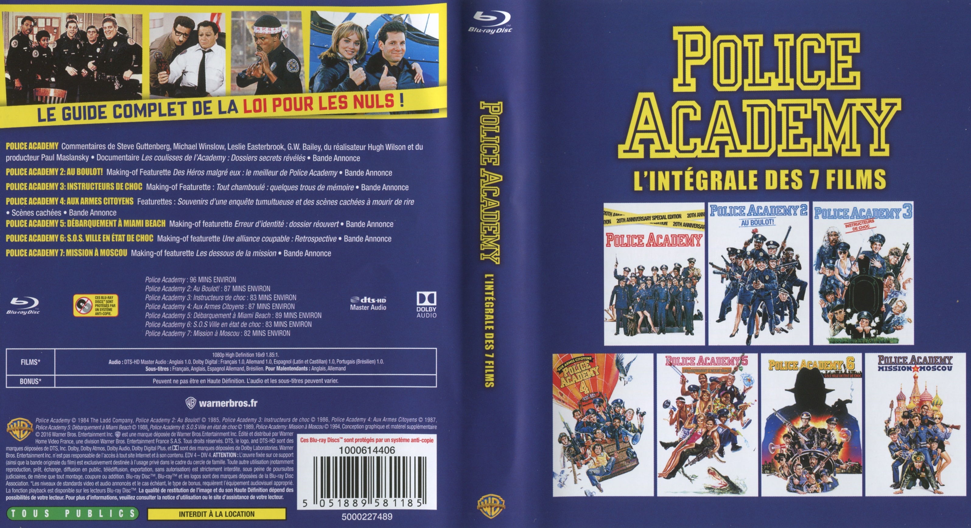 Jaquette DVD Police academy COFFRET (BLU-RAY)