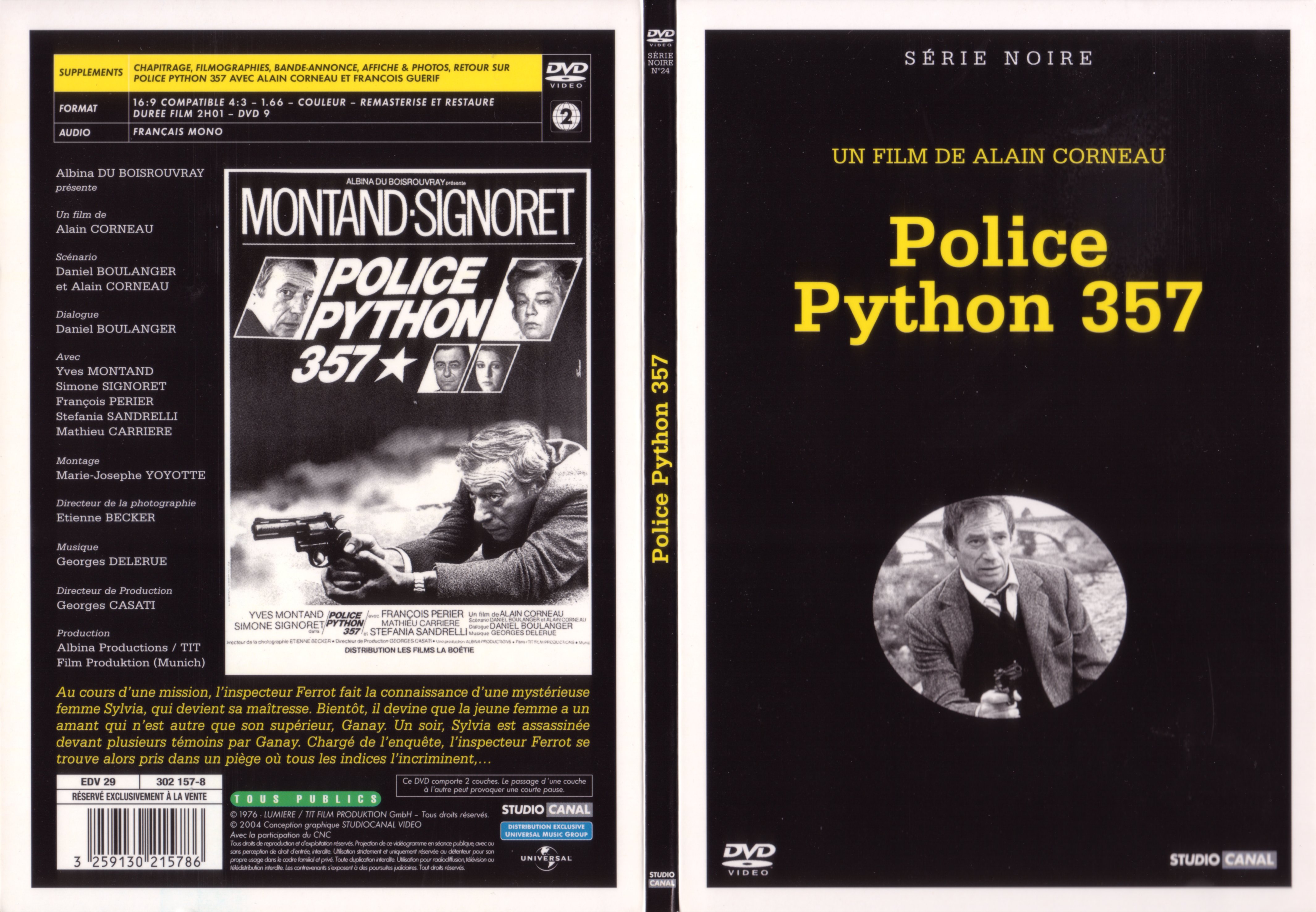 Jaquette DVD Police python 357