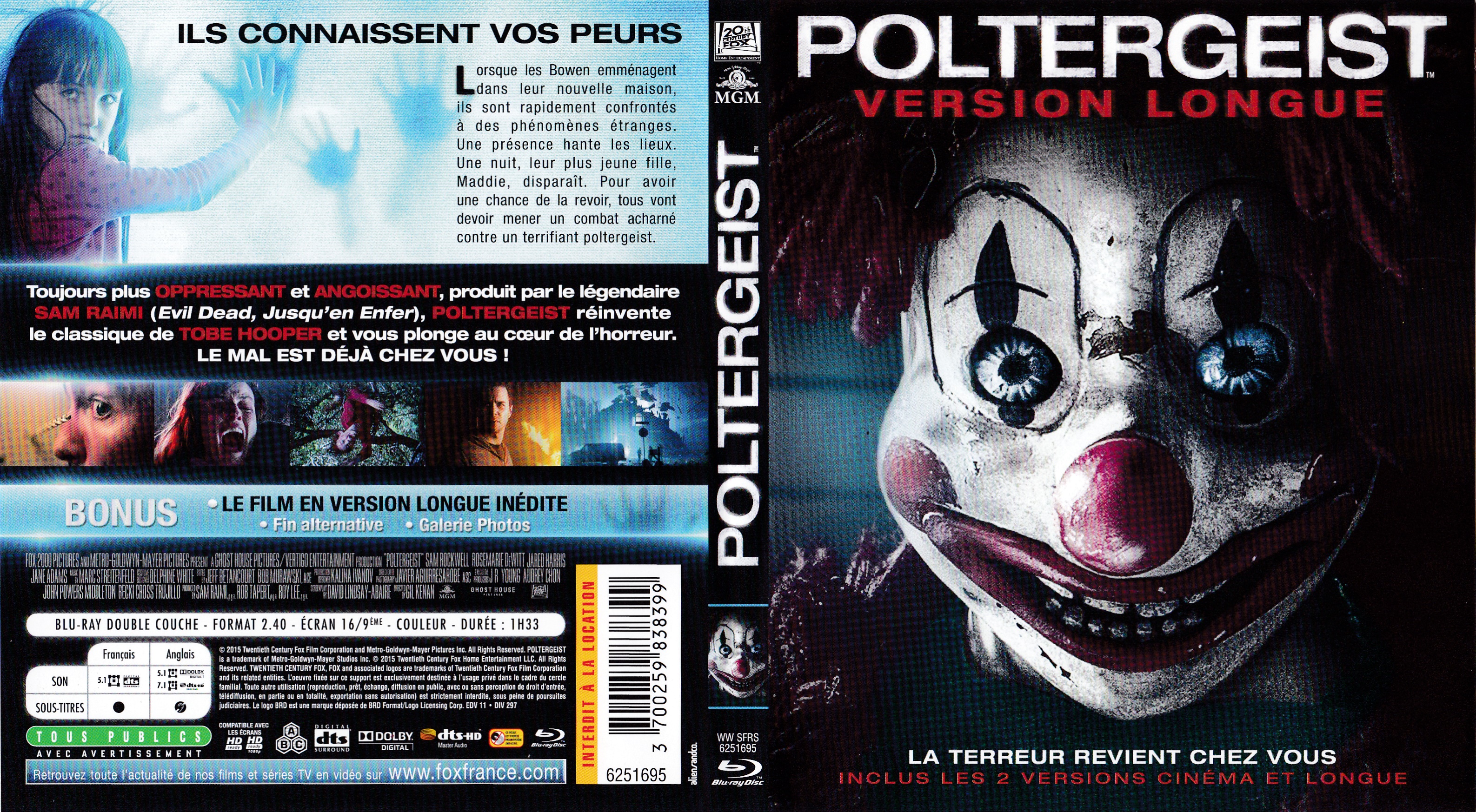 Jaquette DVD Poltergeist 2015 (BLU-RAY)