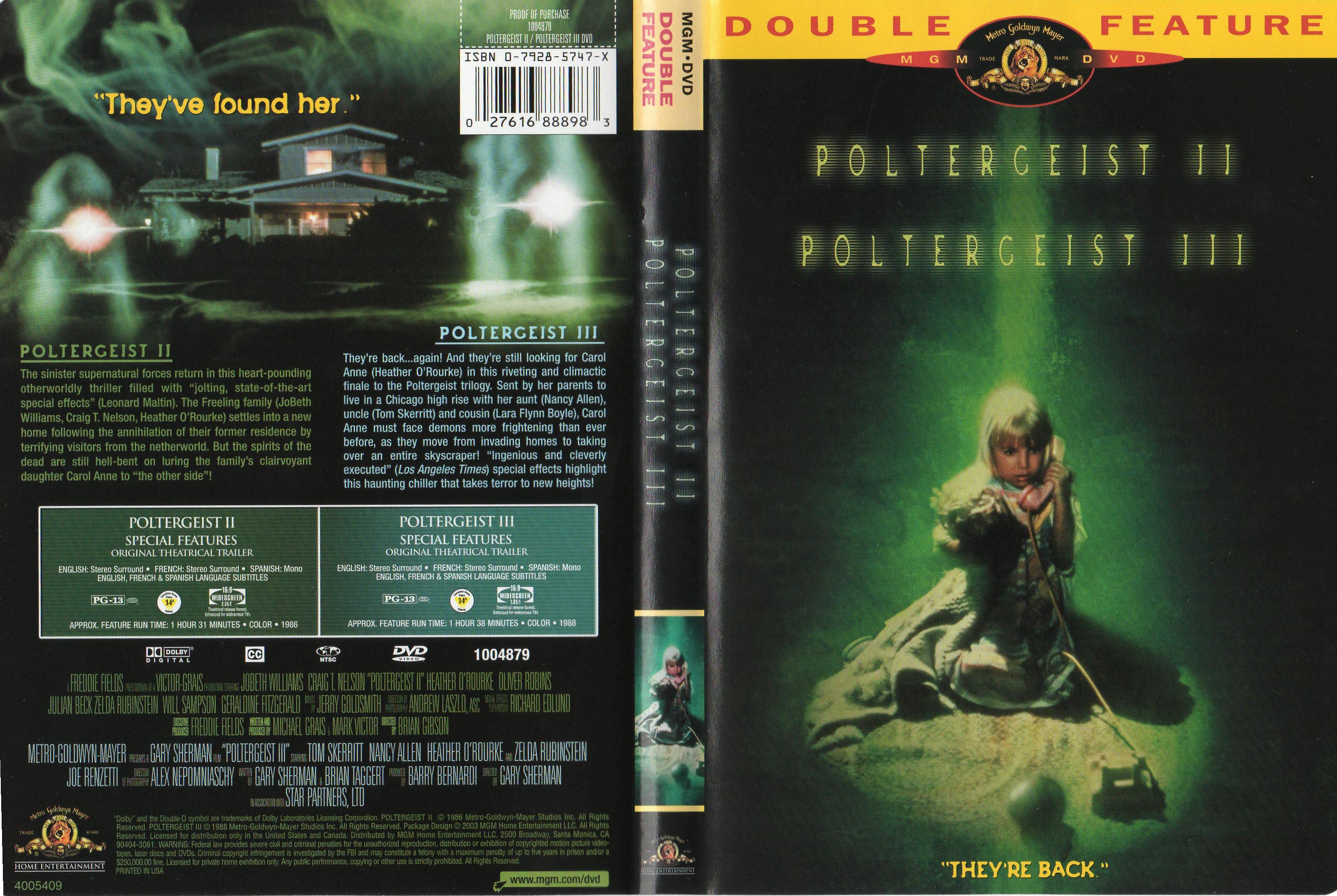 Jaquette DVD Poltergeist 2 et 3 Zone 1
