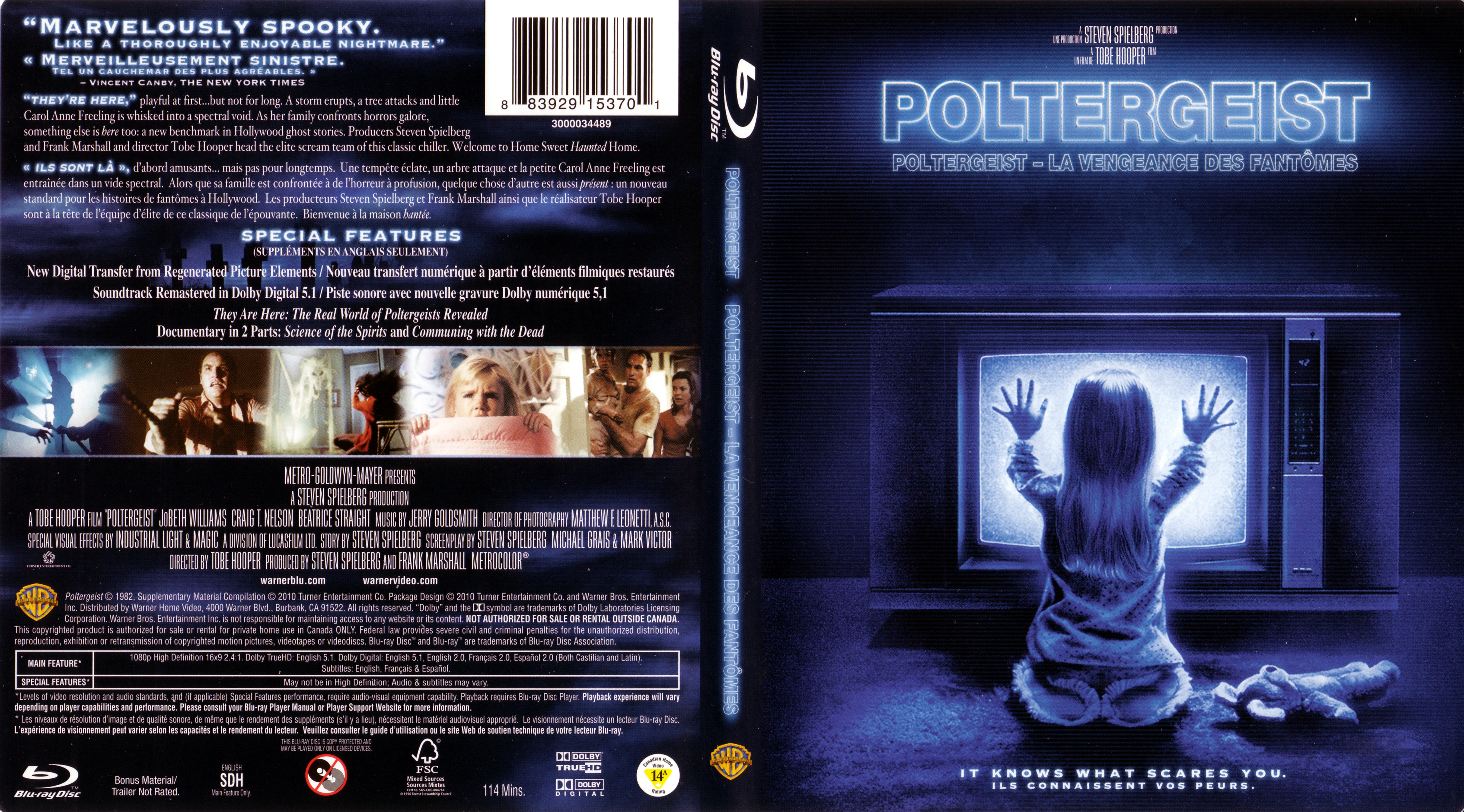 Jaquette DVD Poltergeist - La vengeance des Fantmes (Canadienne) (BLU-RAY)