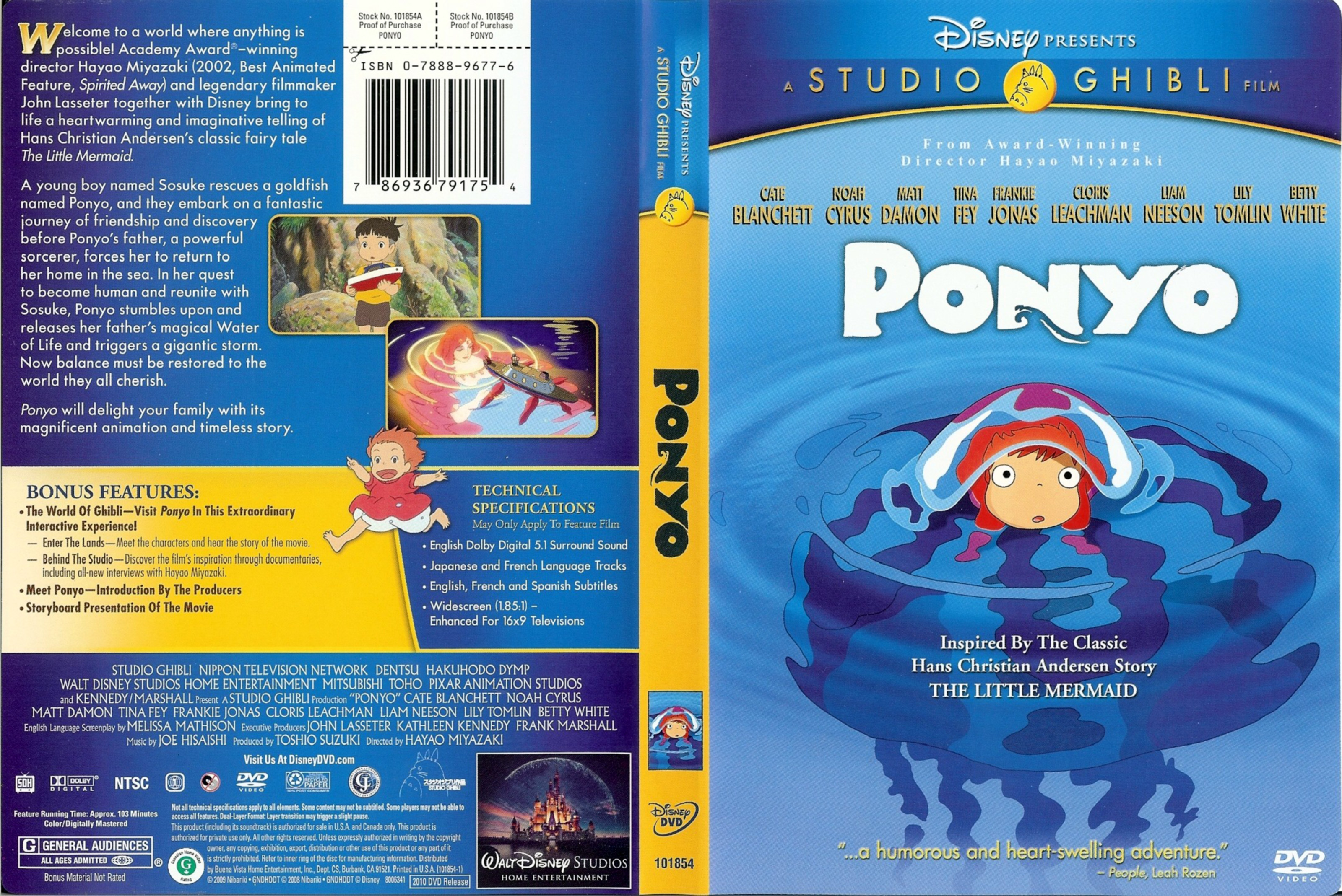 Jaquette DVD Ponyo (Canadienne)
