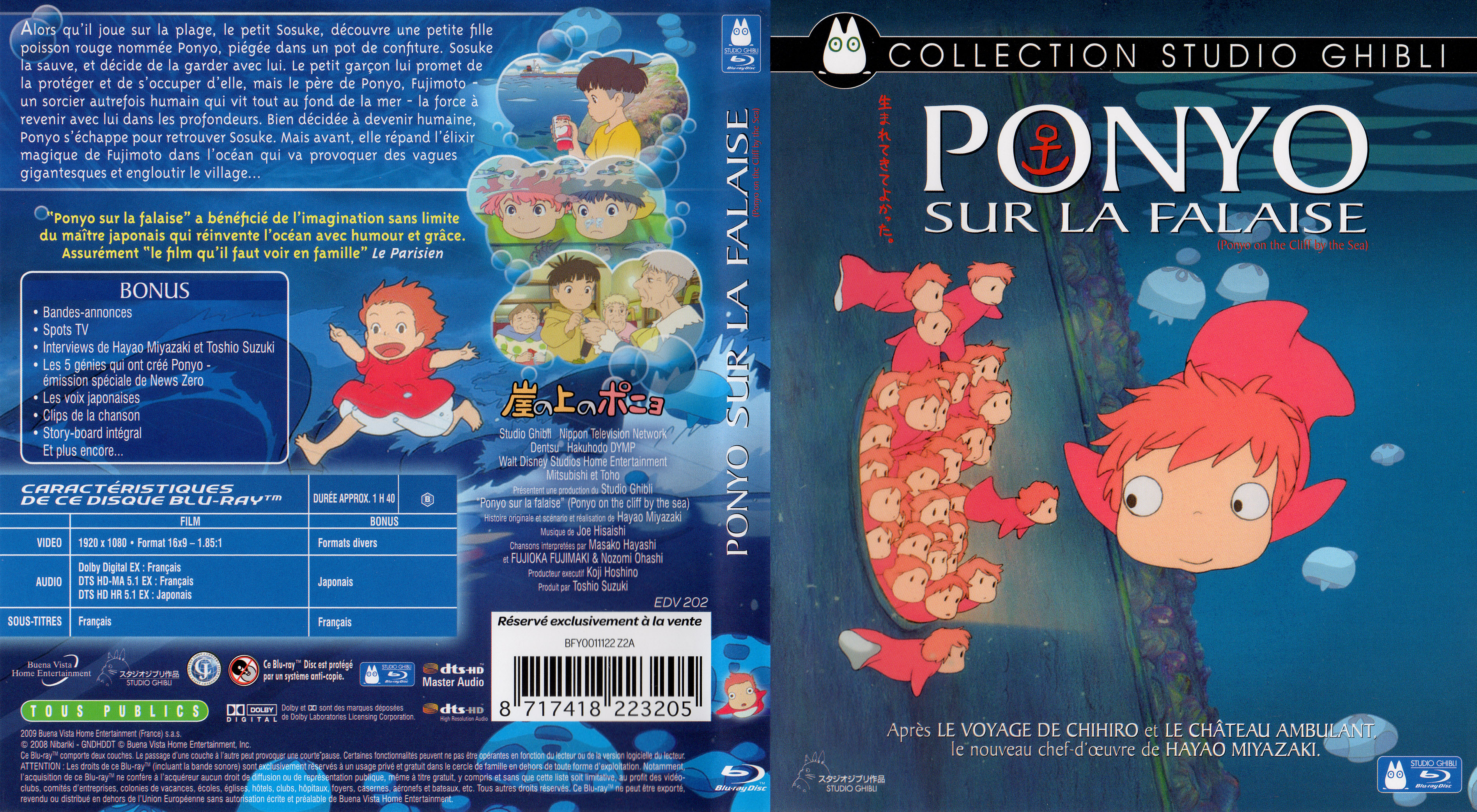 Jaquette DVD Ponyo sur la falaise (BLU-RAY)