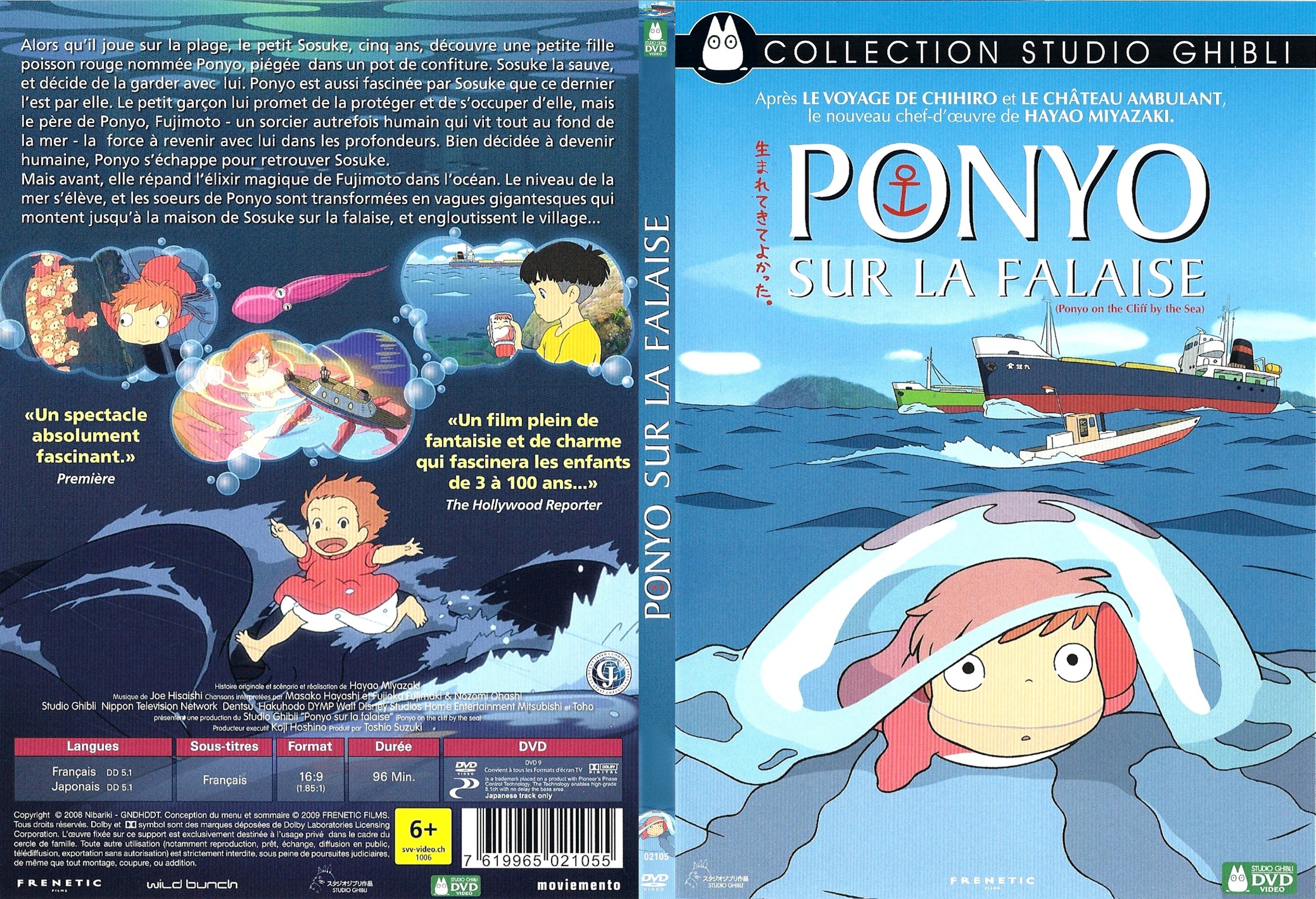 Jaquette DVD Ponyo sur la falaise - SLIM